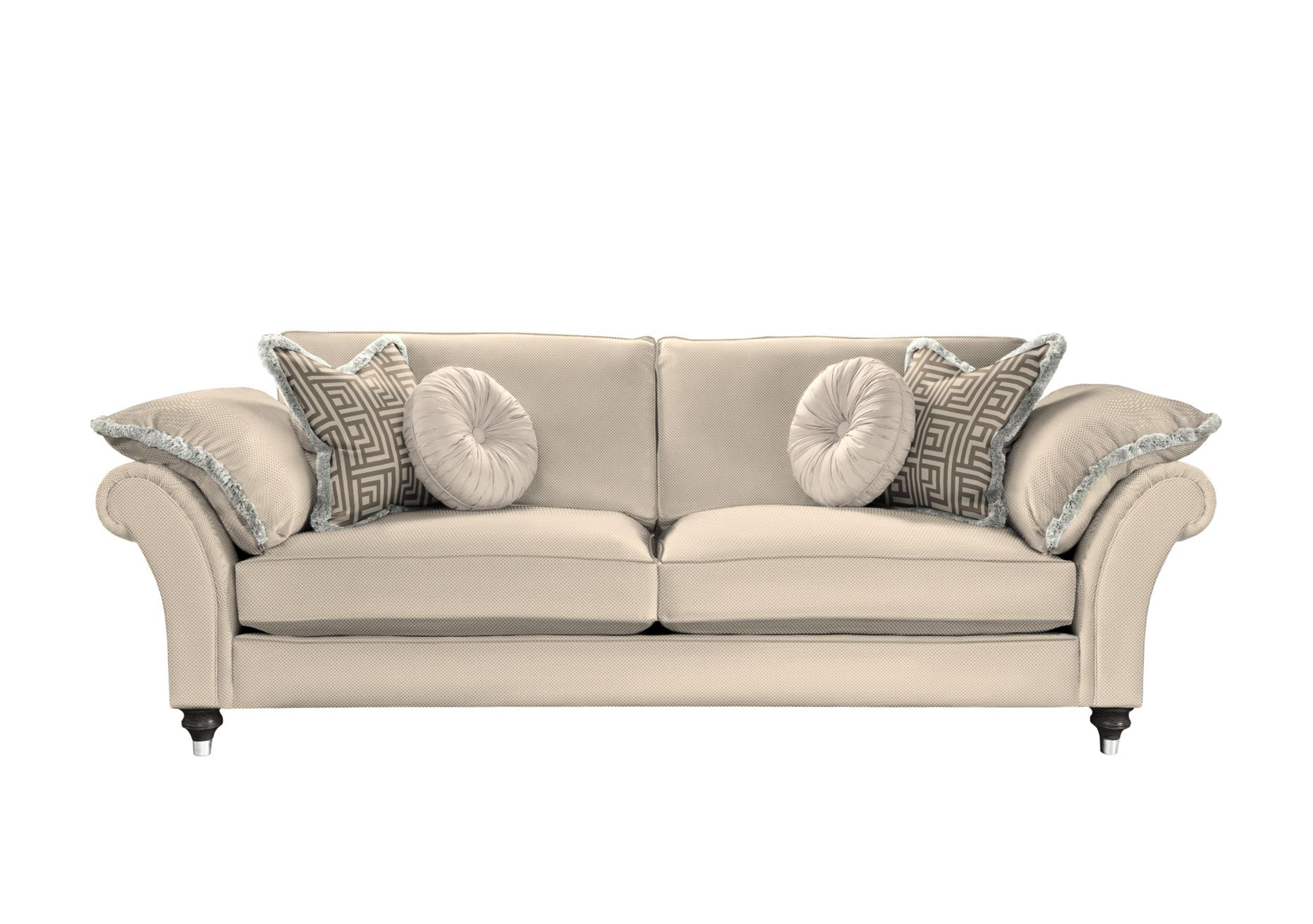Princeton Ruched Large 3 Seater Sofa in Cristalle Truffle Eby/Stl on Furniture Village