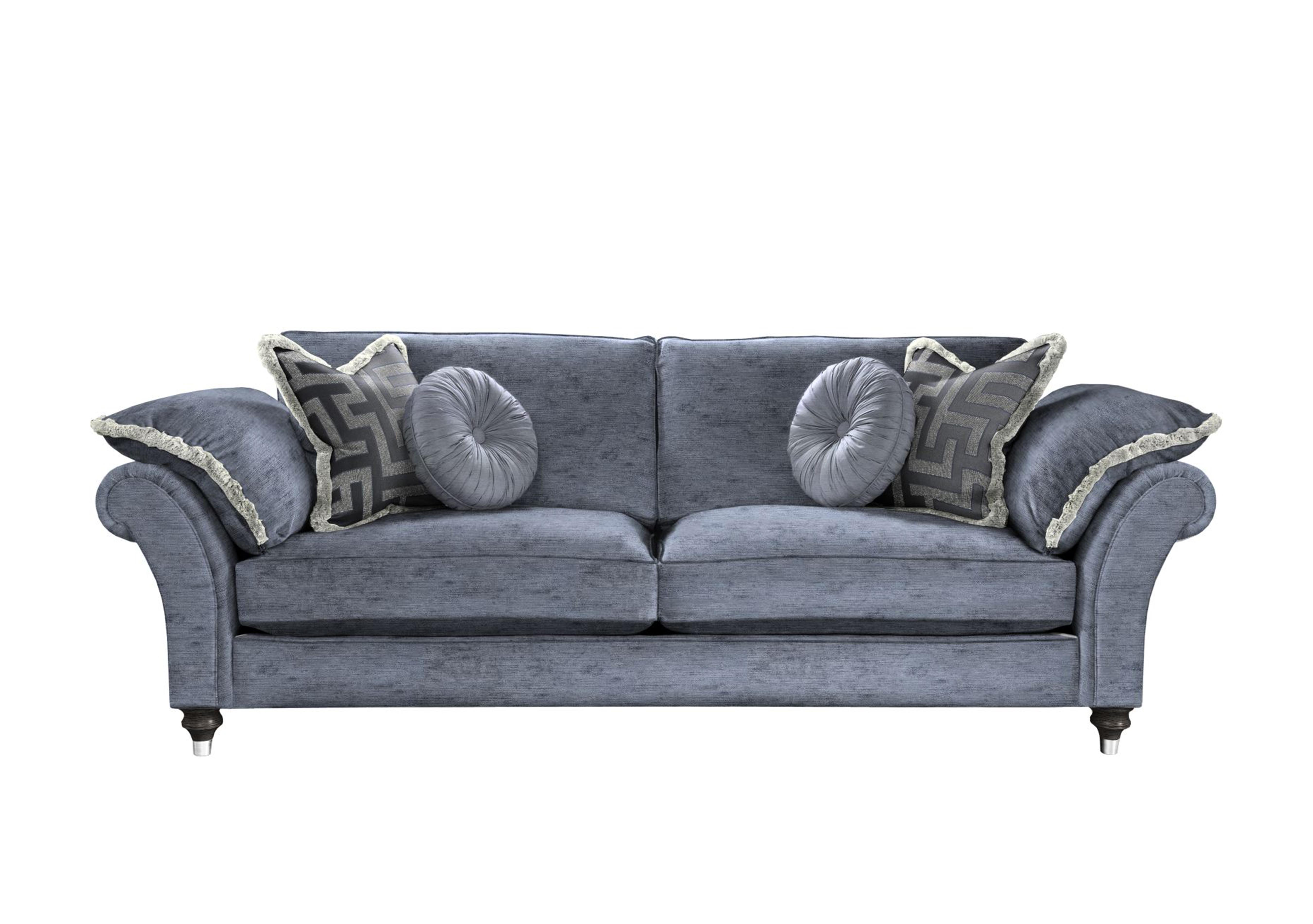 Princeton Ruched Large 3 Seater Sofa in Monarch Anthracite Eby/Stl on Furniture Village
