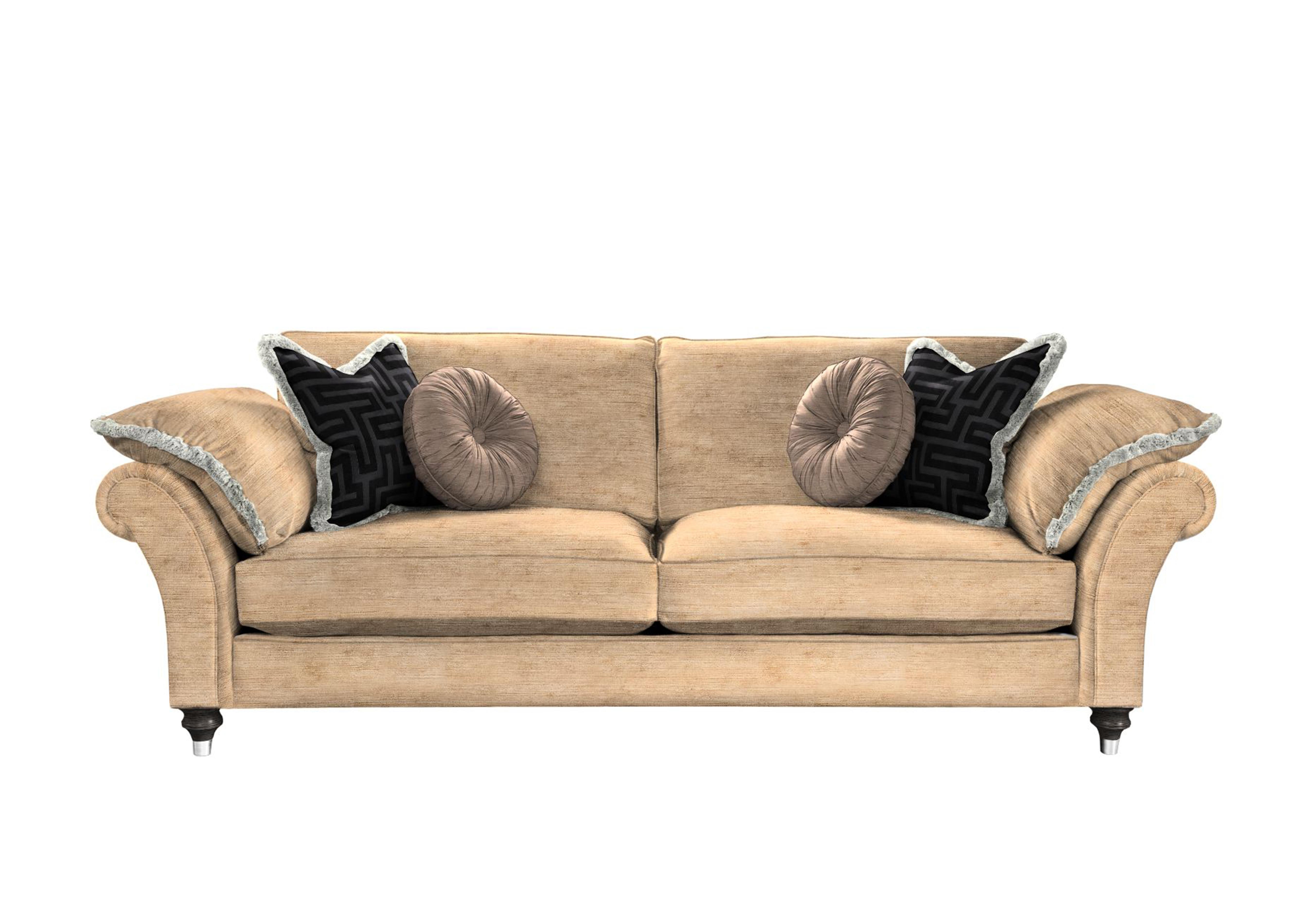 Princeton Ruched Large 3 Seater Sofa in Monarch Gold Eby/Stl on Furniture Village