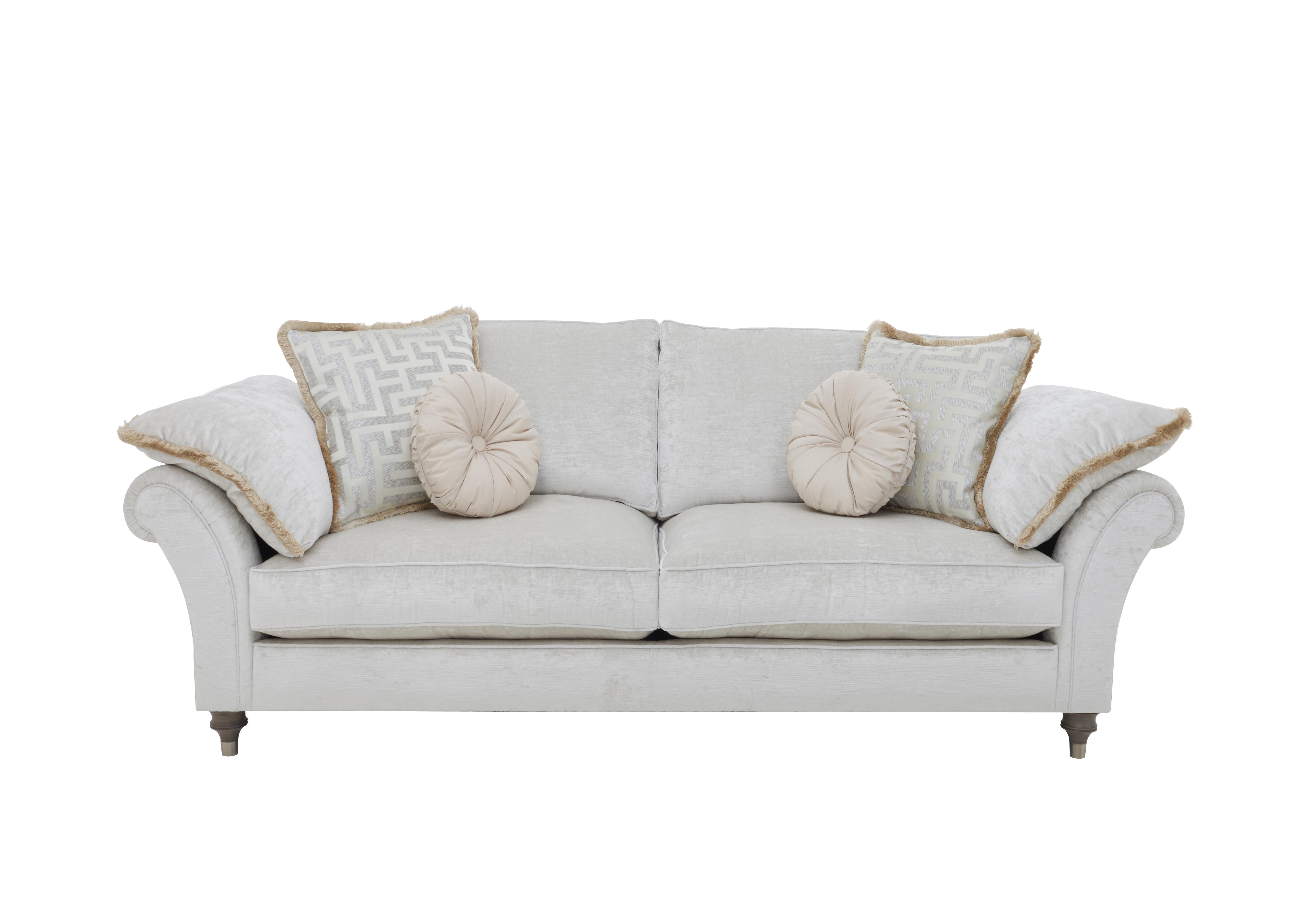 Princeton Ruched Large 3 Seater Sofa in Monarch Natural-Champ Eby/Stl on Furniture Village