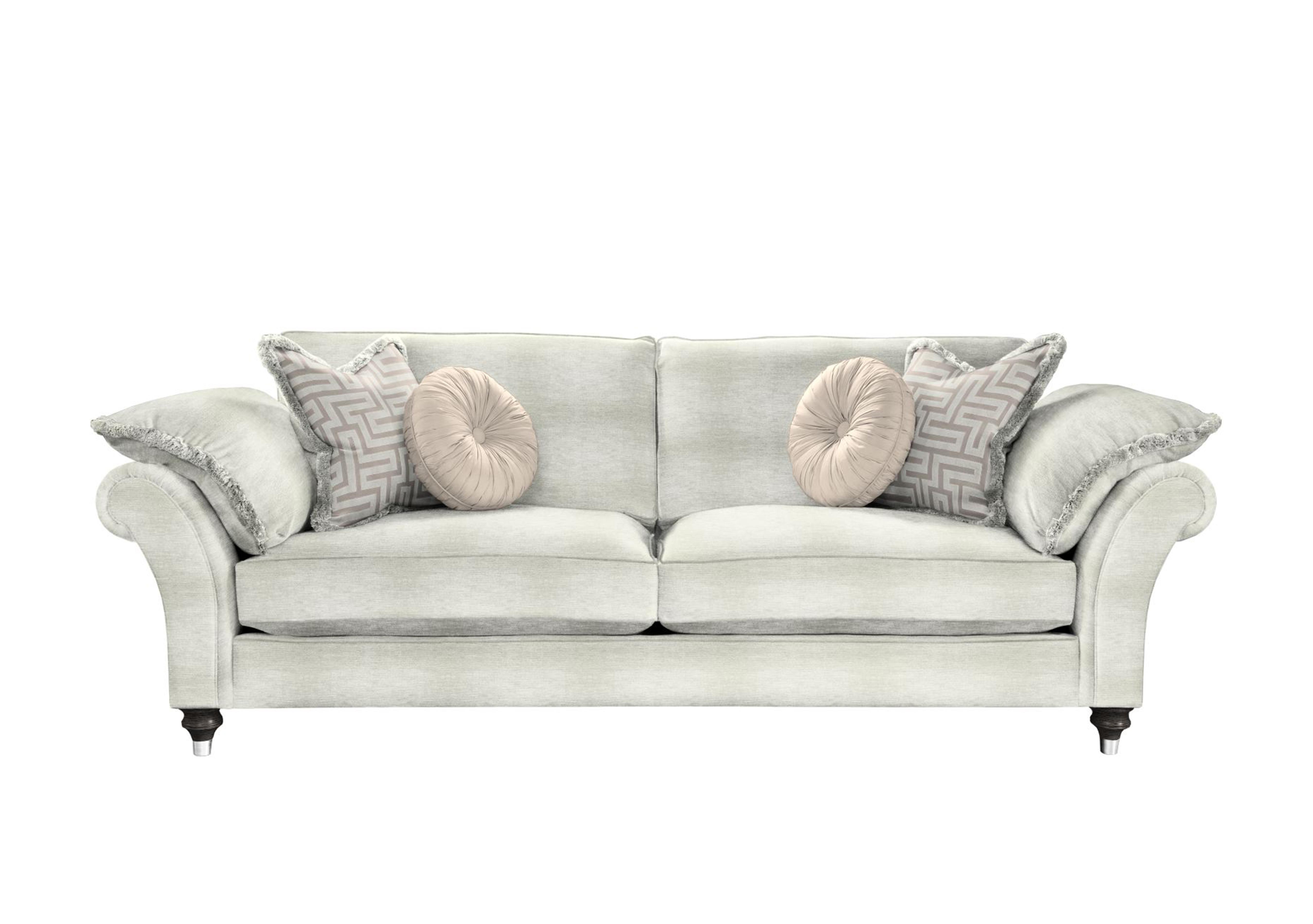 Princeton Ruched Large 3 Seater Sofa in Monarch Natural-Ivory Eby/Stl on Furniture Village