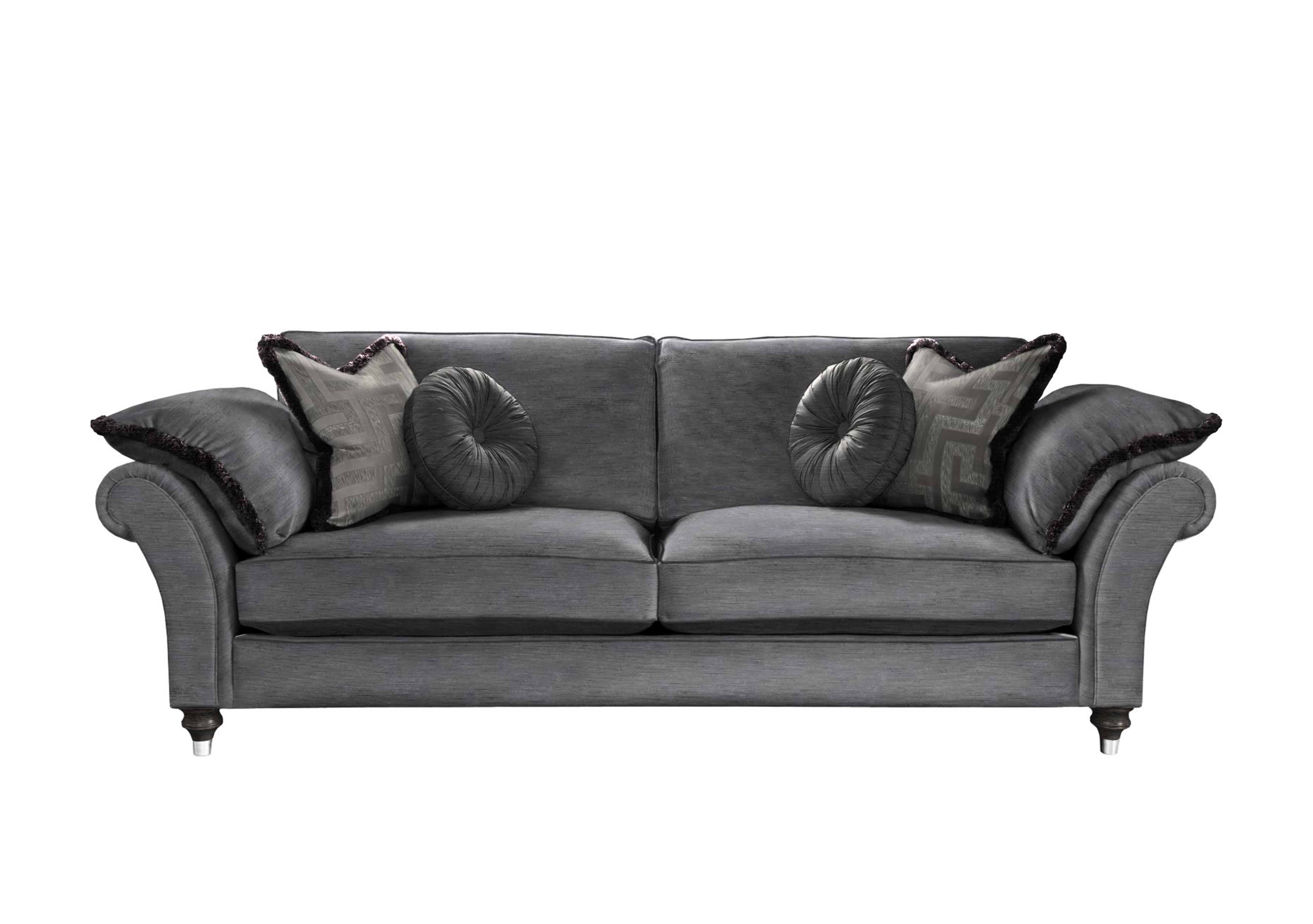 Princeton Ruched Large 3 Seater Sofa in Monarch Steel Eby/Stl on Furniture Village