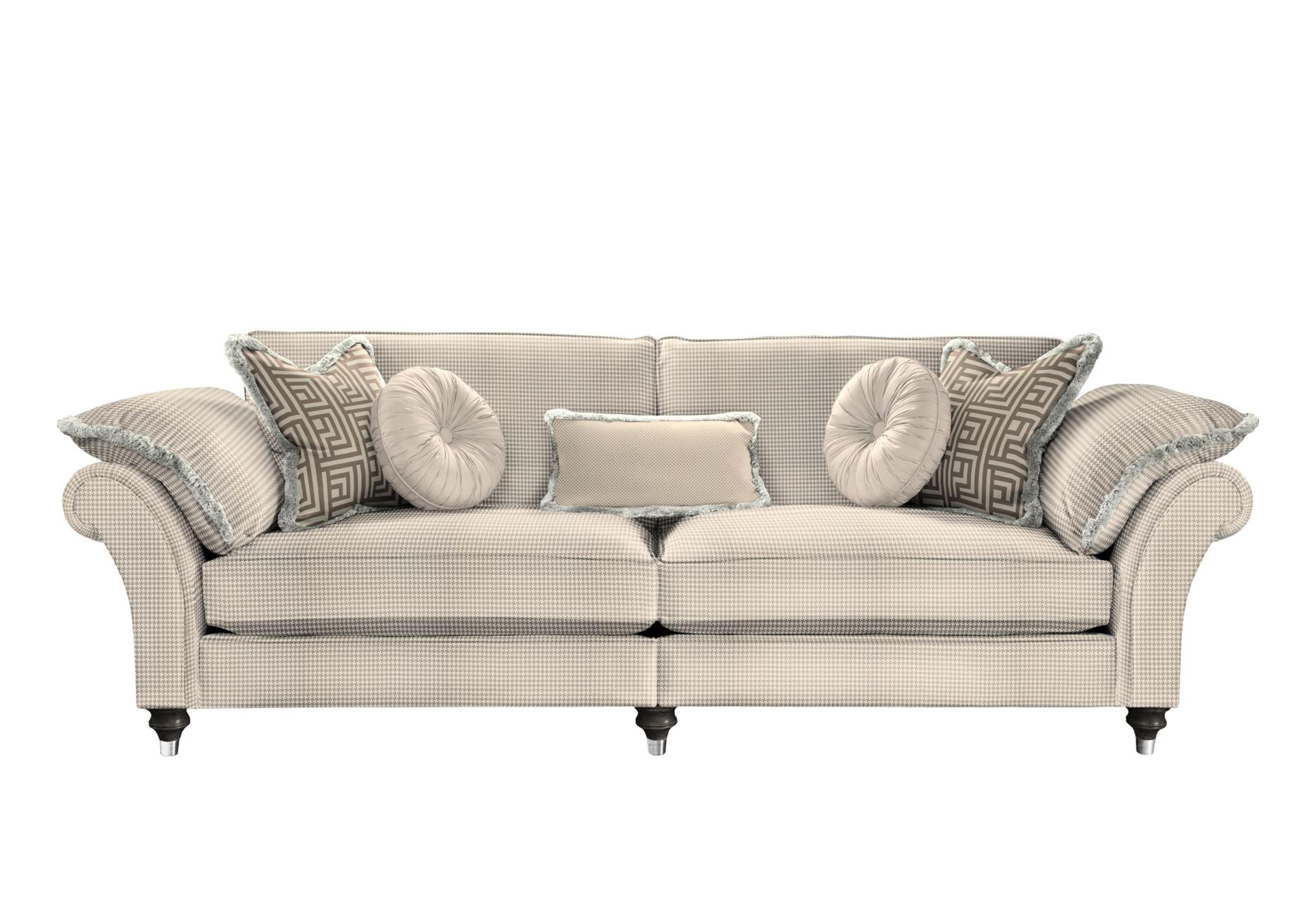 Princeton Ruched Grand 4 Seater Split Frame Sofa in Allure Truffle Eby/Stl on Furniture Village