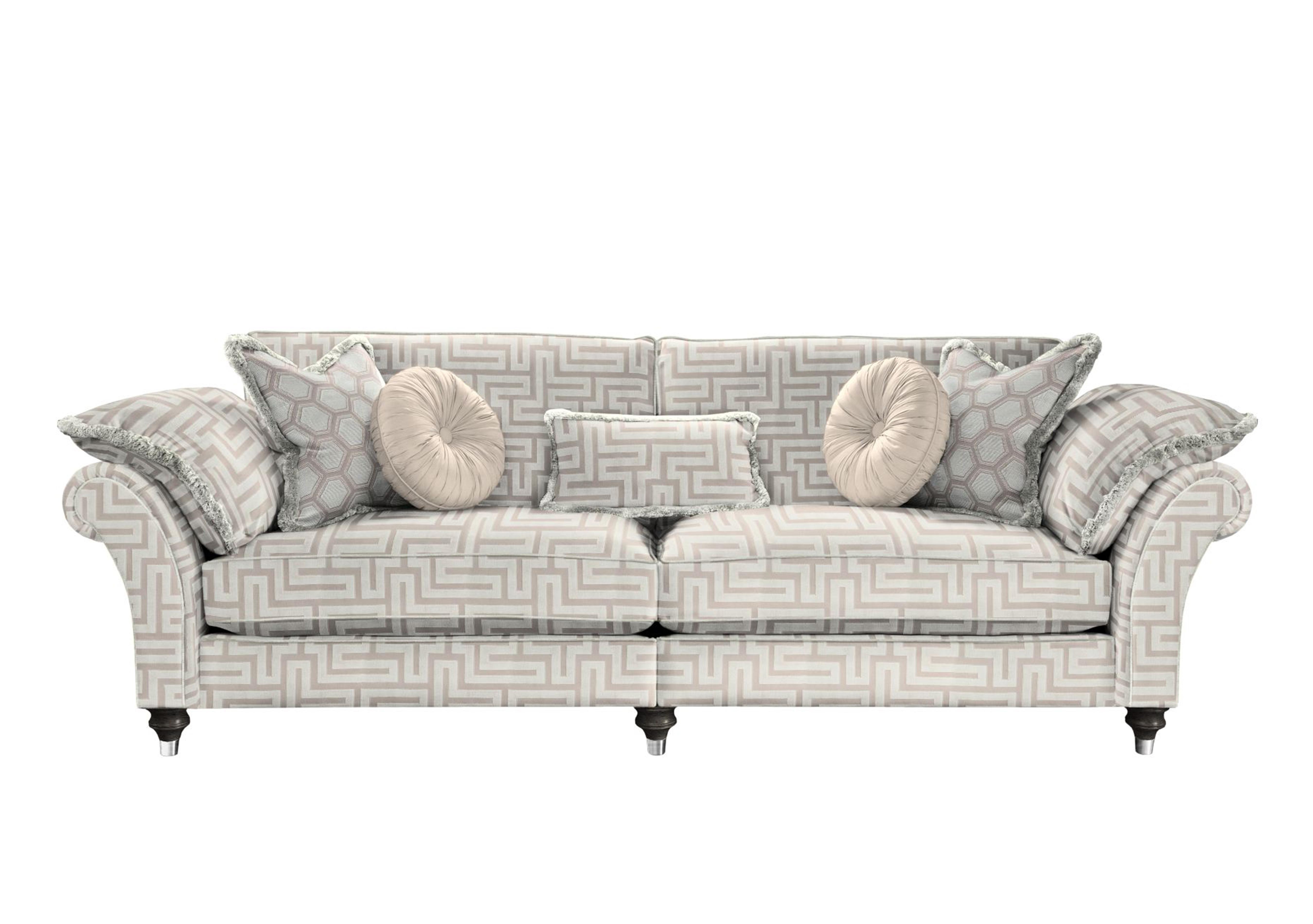 Princeton Ruched Grand 4 Seater Split Frame Sofa in Apollo-Ophelia Ivory Eby/Stl on Furniture Village