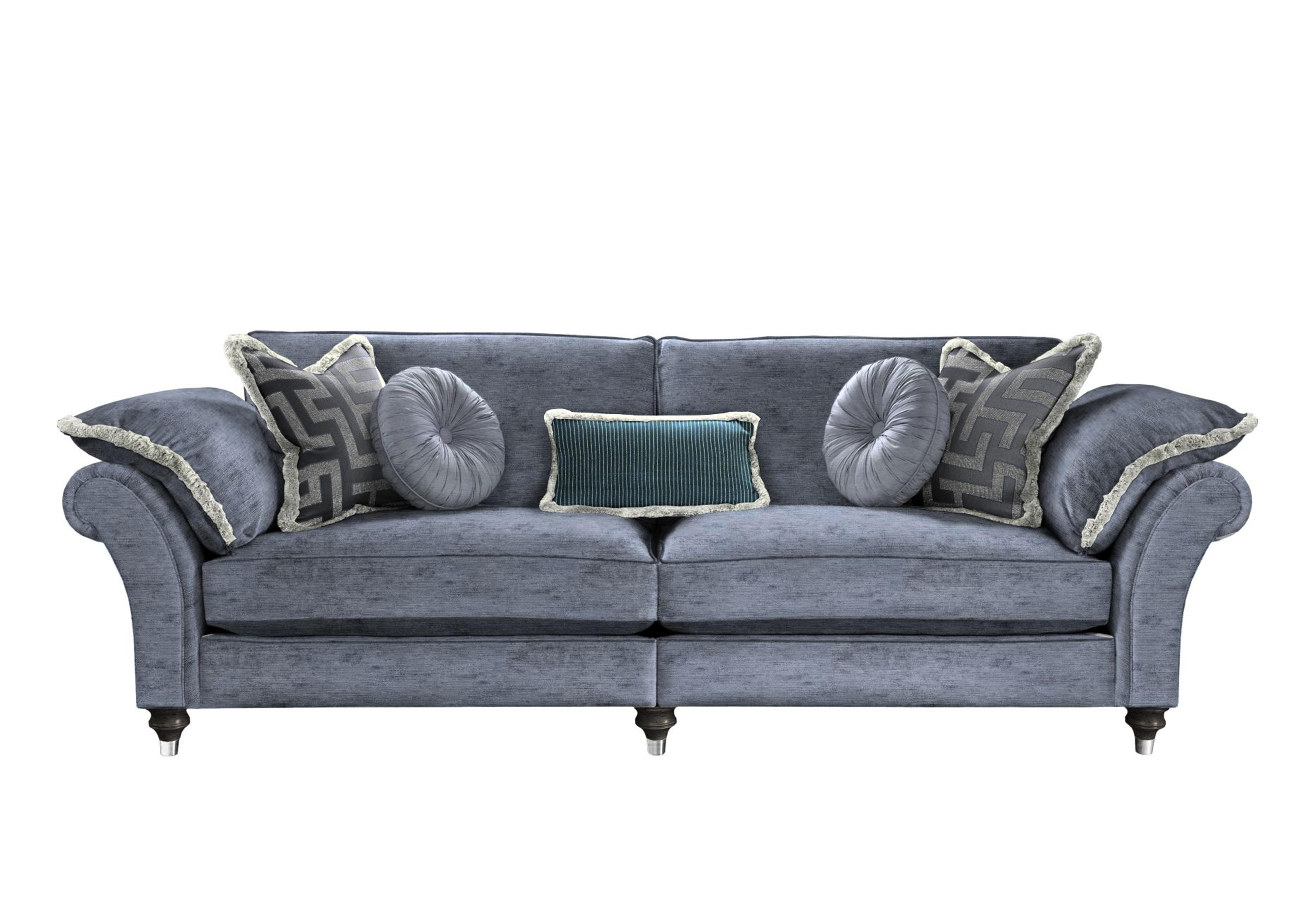 Princeton Ruched Grand 4 Seater Split Frame Sofa in Monarch Anthracite Eby/Stl on Furniture Village