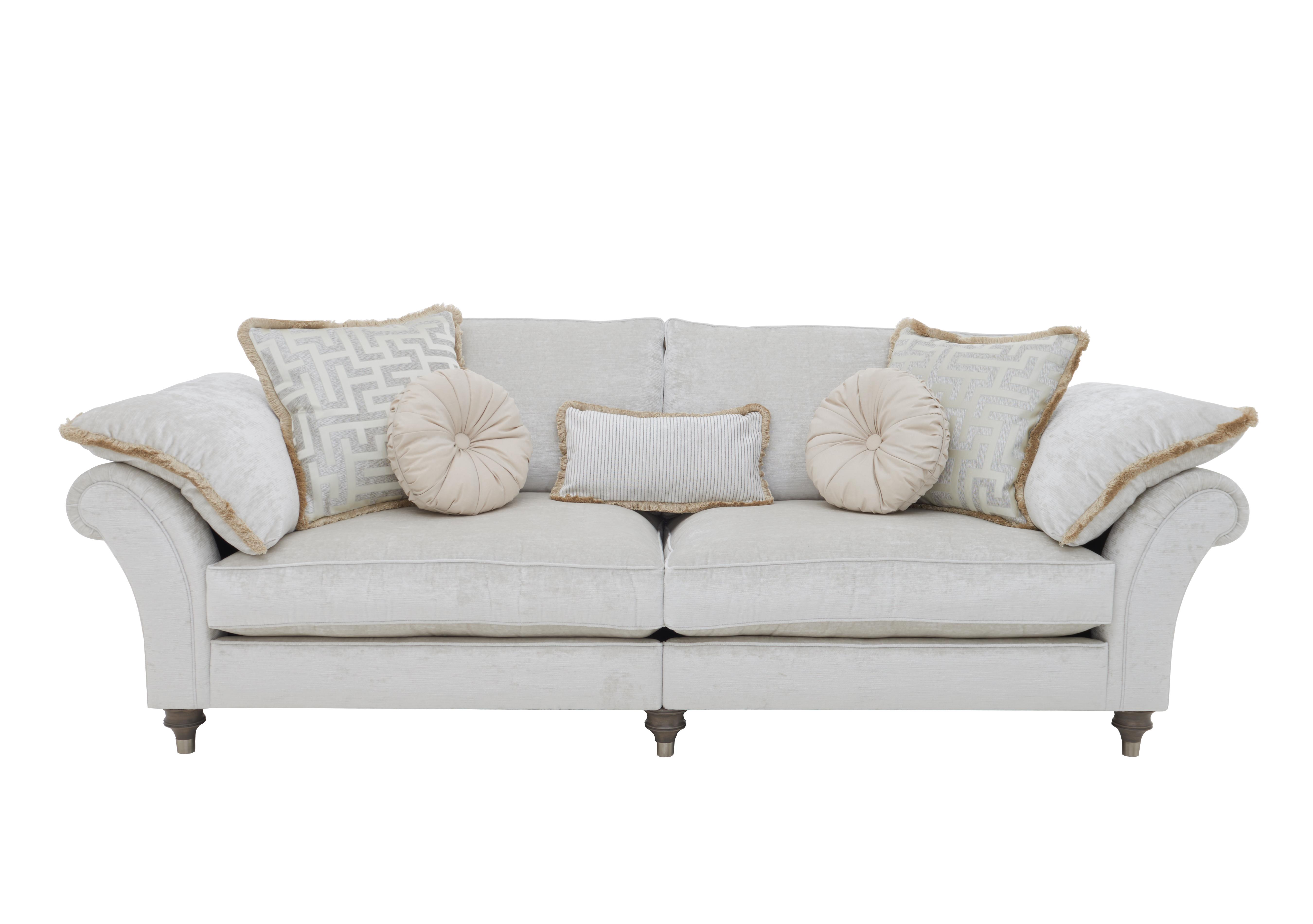 Princeton Ruched Grand 4 Seater Split Frame Sofa in Monarch Natural-Champ Eby/Stl on Furniture Village