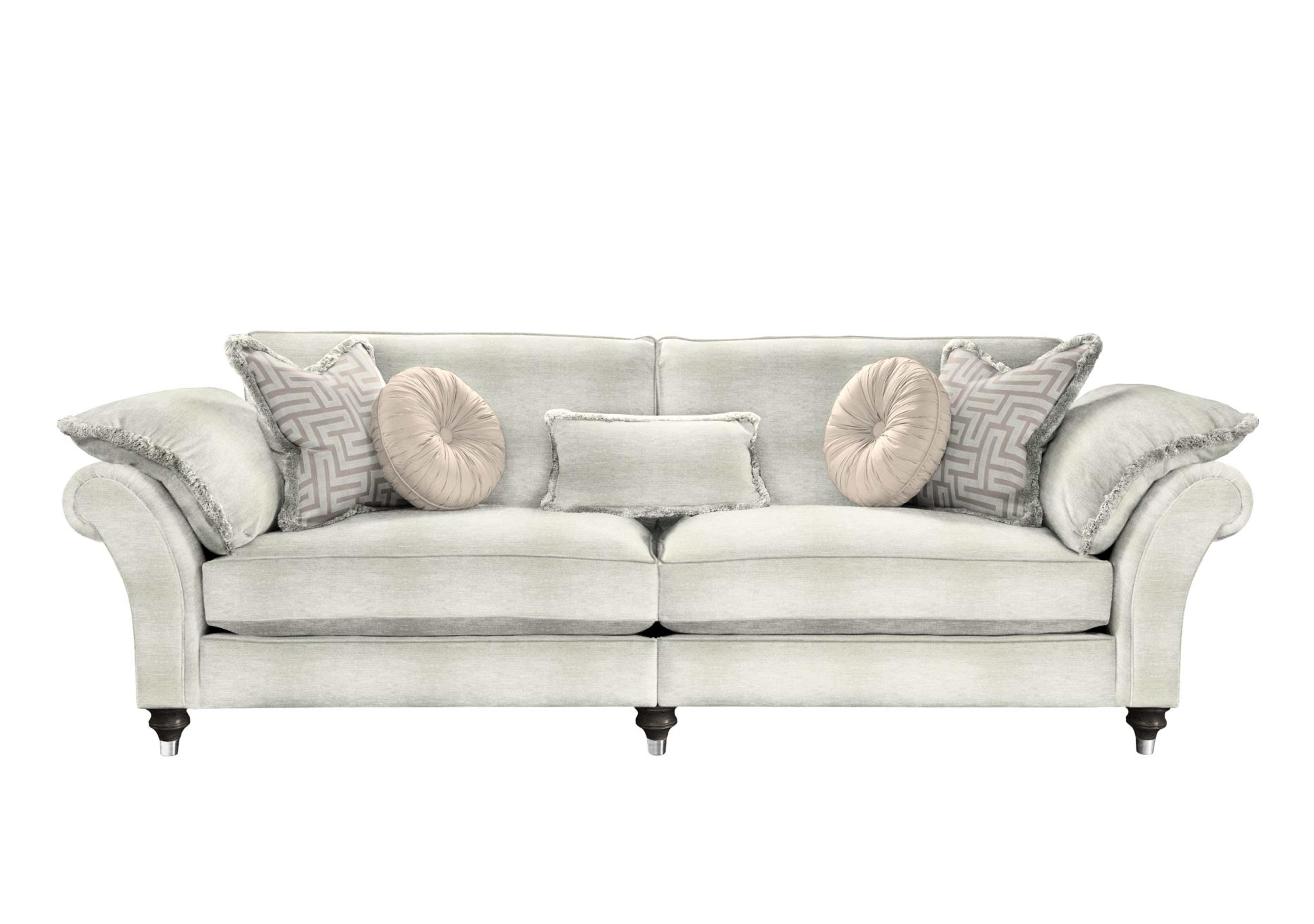 Princeton Ruched Grand 4 Seater Split Frame Sofa in Monarch Natural-Ivory Eby/Stl on Furniture Village