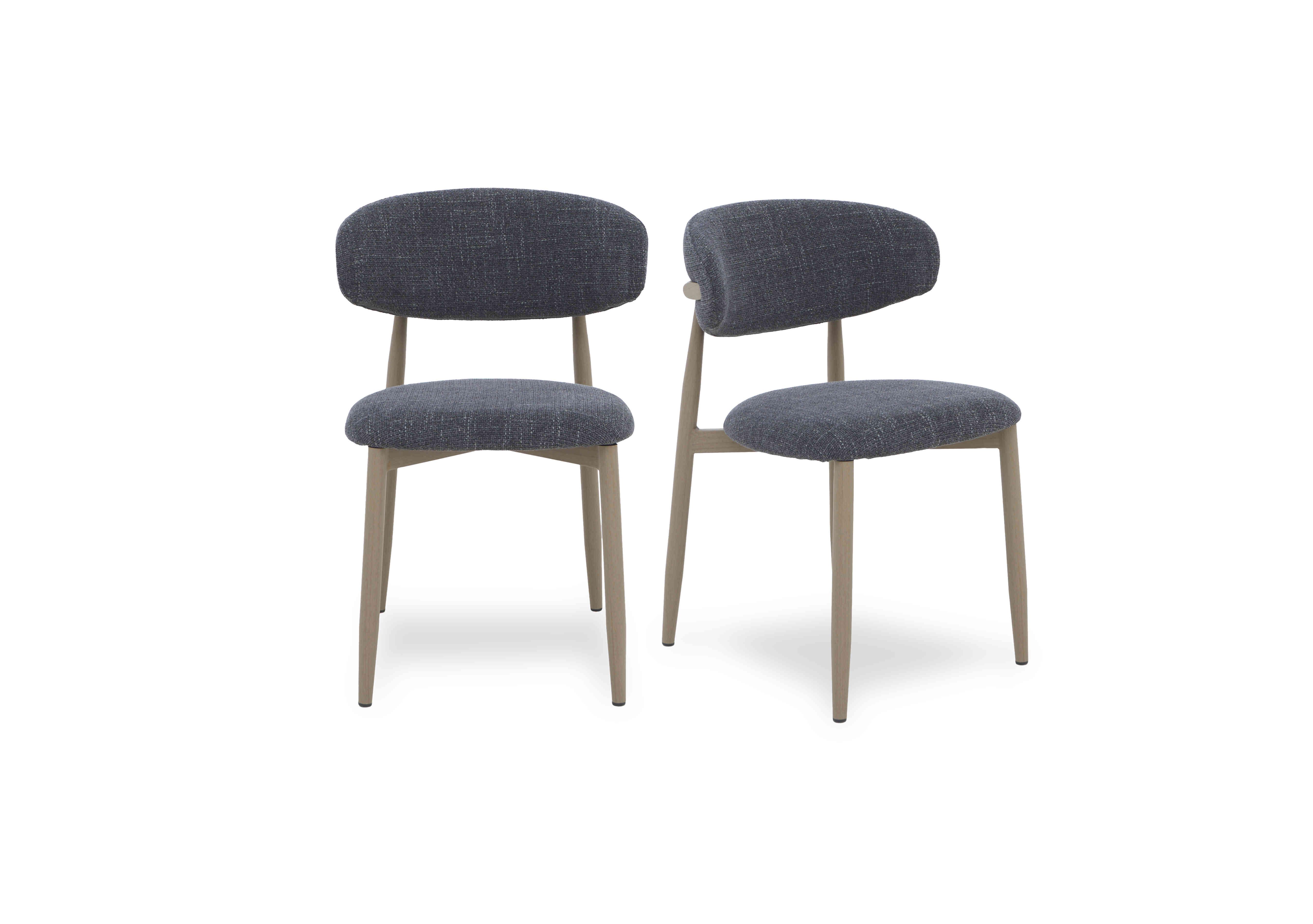 Aimar Pair of Open Back Dining Chairs in Dark Grey on Furniture Village