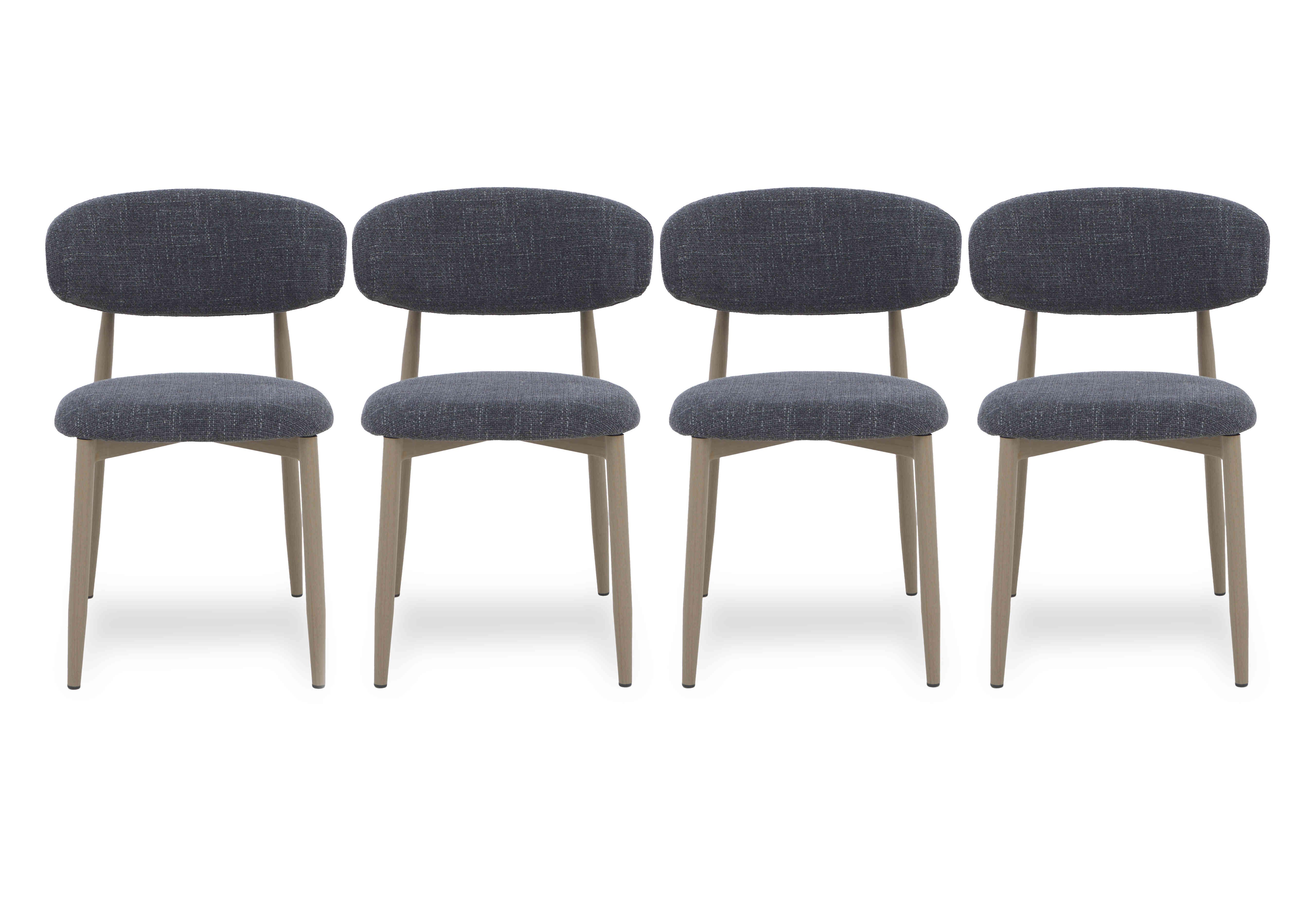 Aimar Set of 4 Open Back Dining Chairs in Dark Grey on Furniture Village