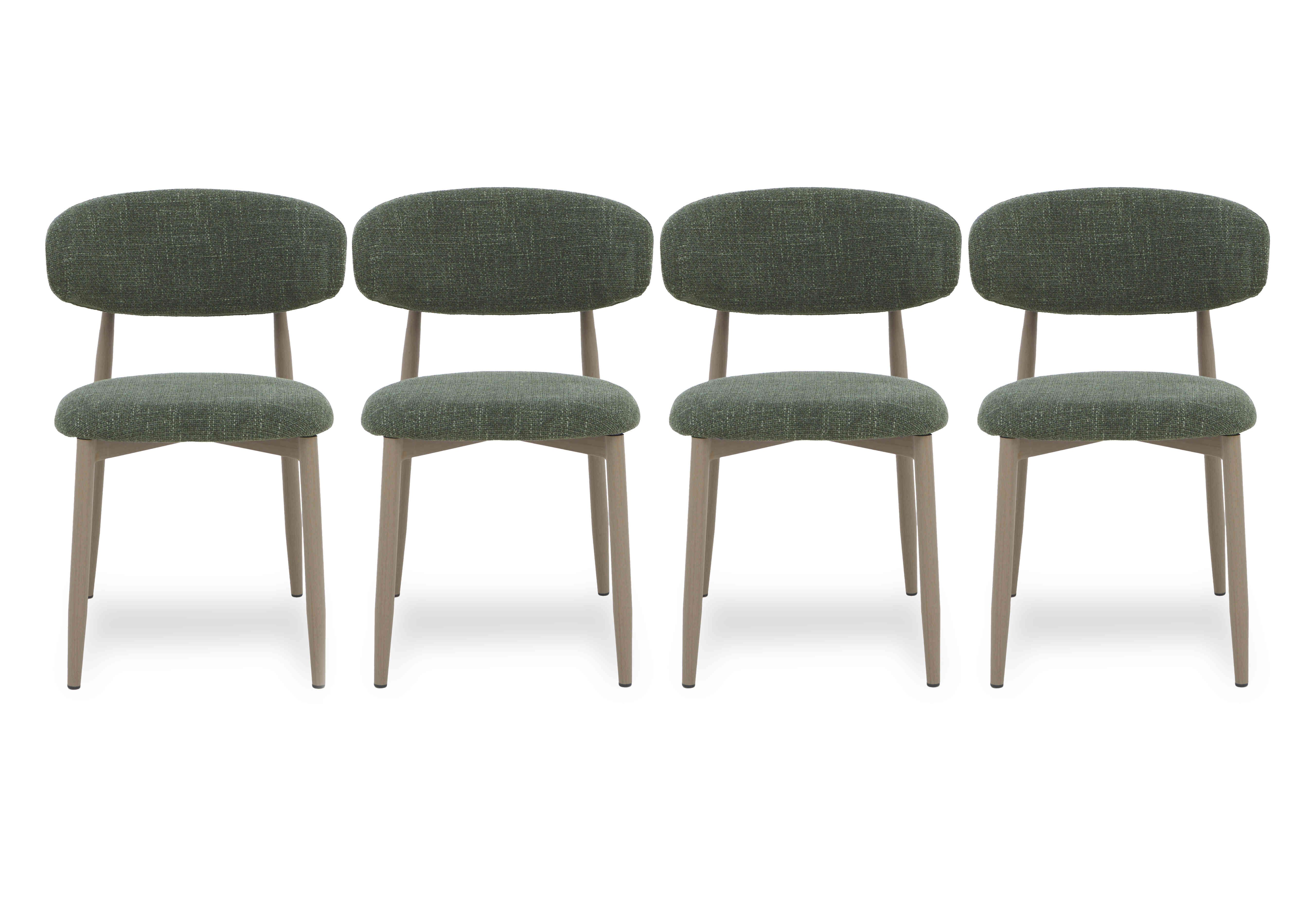 Aimar Set of 4 Open Back Dining Chairs in Green on Furniture Village