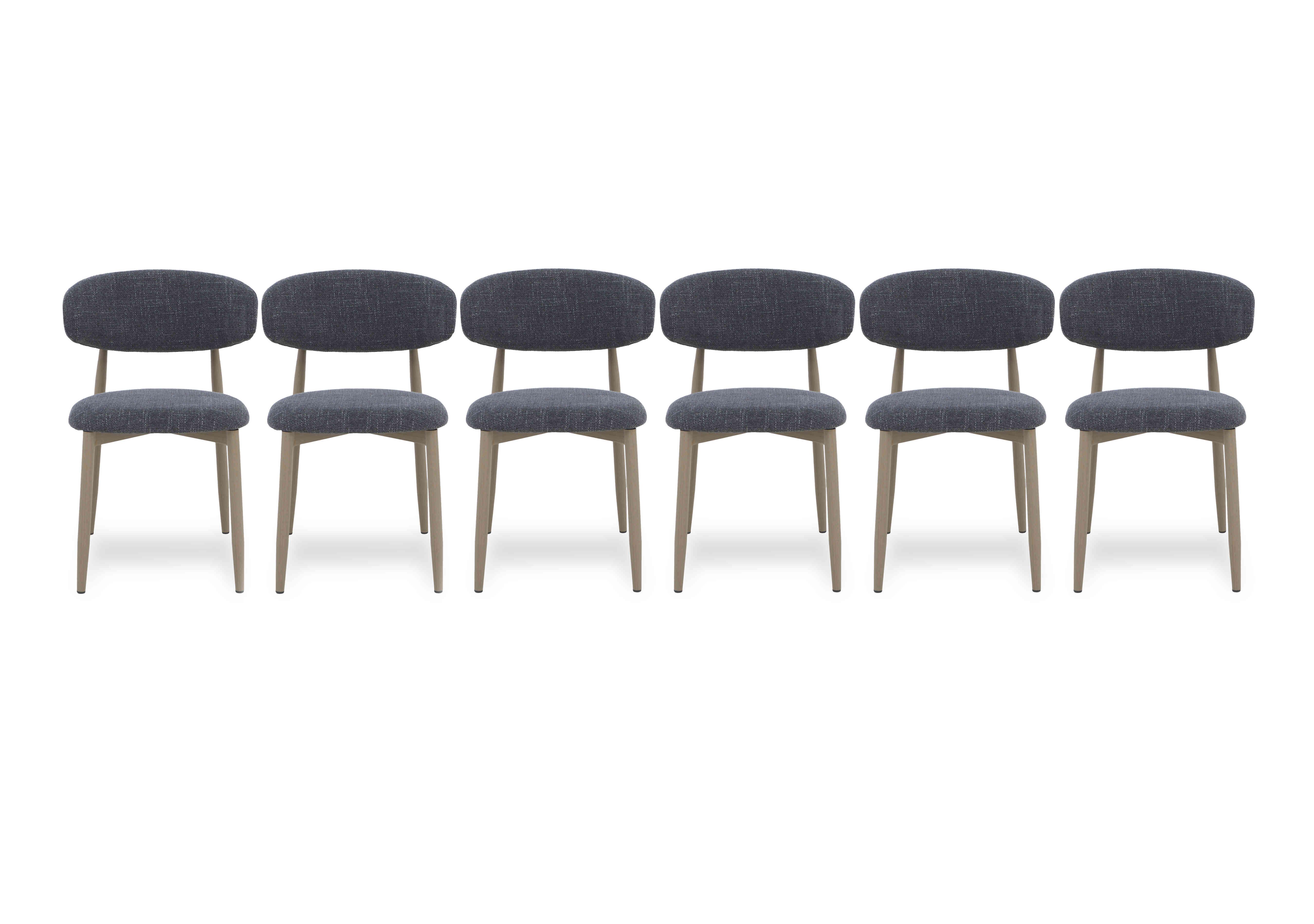 Aimar Set of 6 Open Back Dining Chairs in Dark Grey on Furniture Village