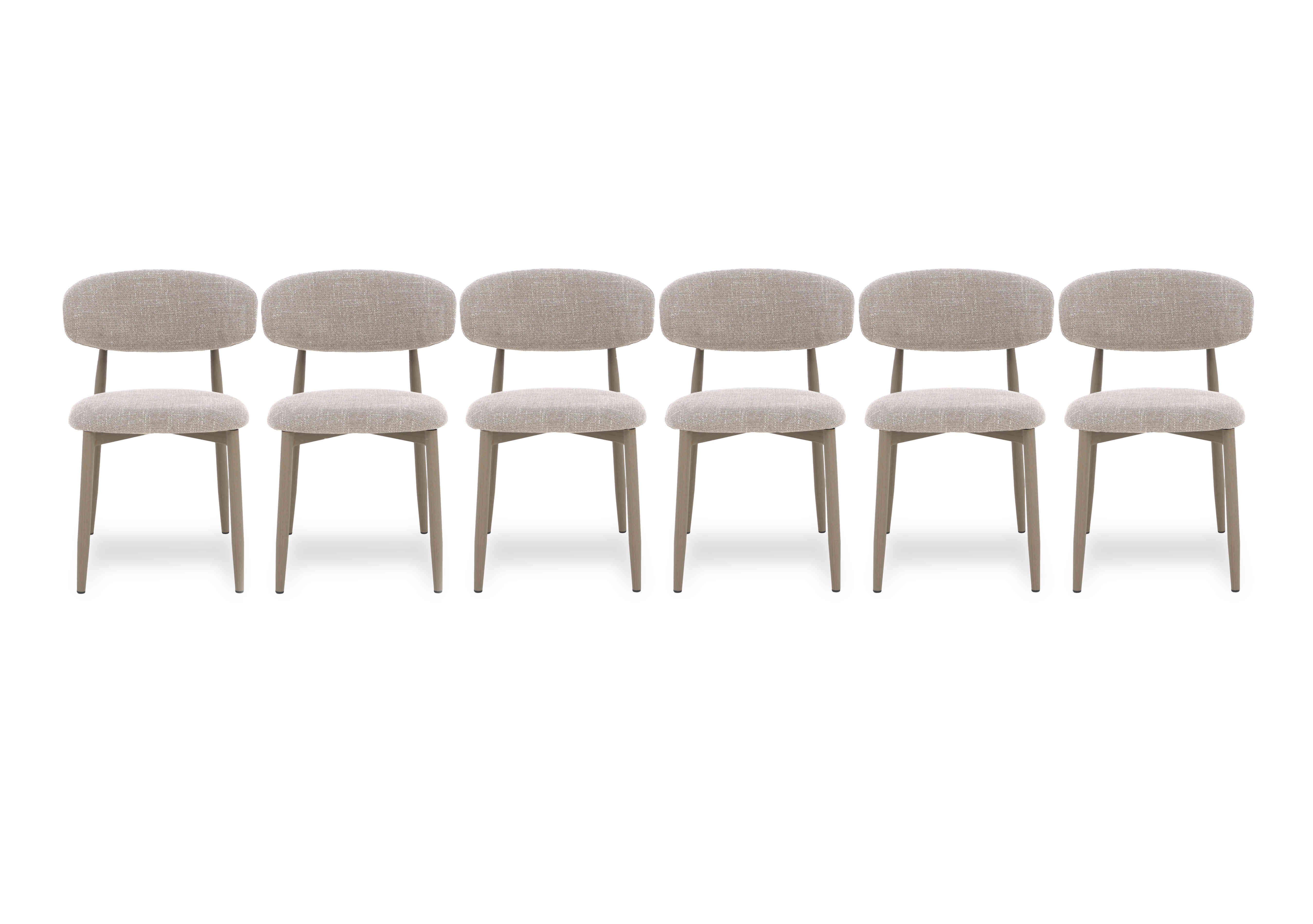 Aimar Set of 6 Open Back Dining Chairs in Oatmeal on Furniture Village
