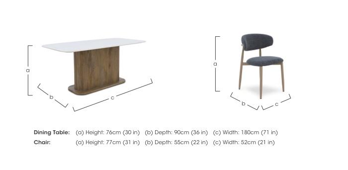 Aimar Rectangular Dining Table and 4 Open Back Dining Chairs in  on Furniture Village