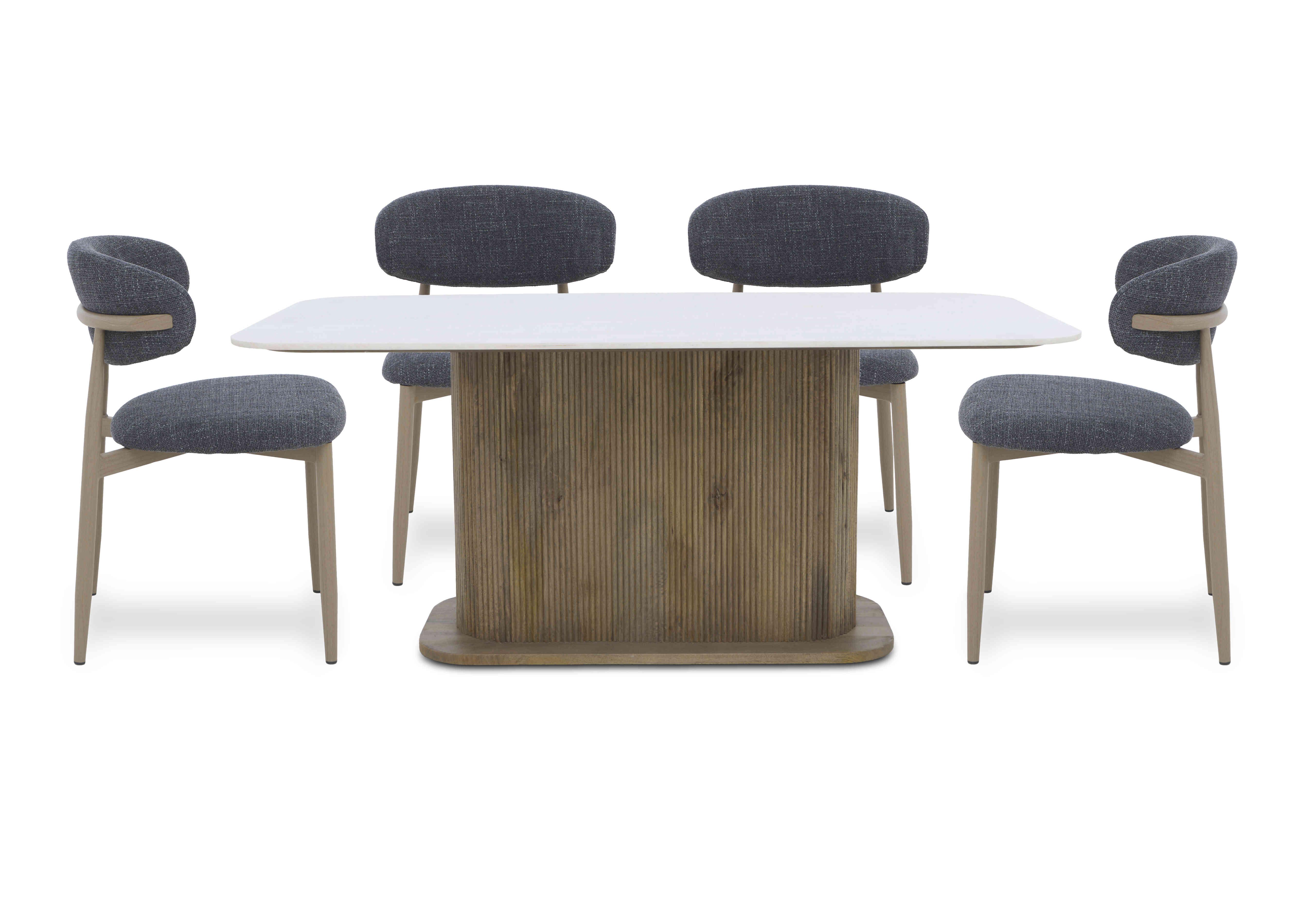Aimar Rectangular Dining Table and 4 Open Back Dining Chairs in Dark Grey on Furniture Village