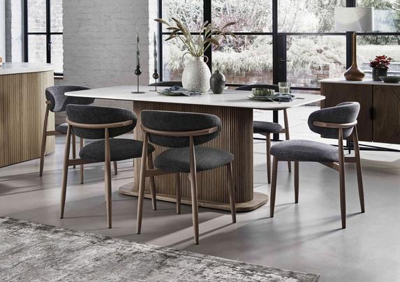 Aimar Rectangular Dining Table and Open Back Dining Chairs