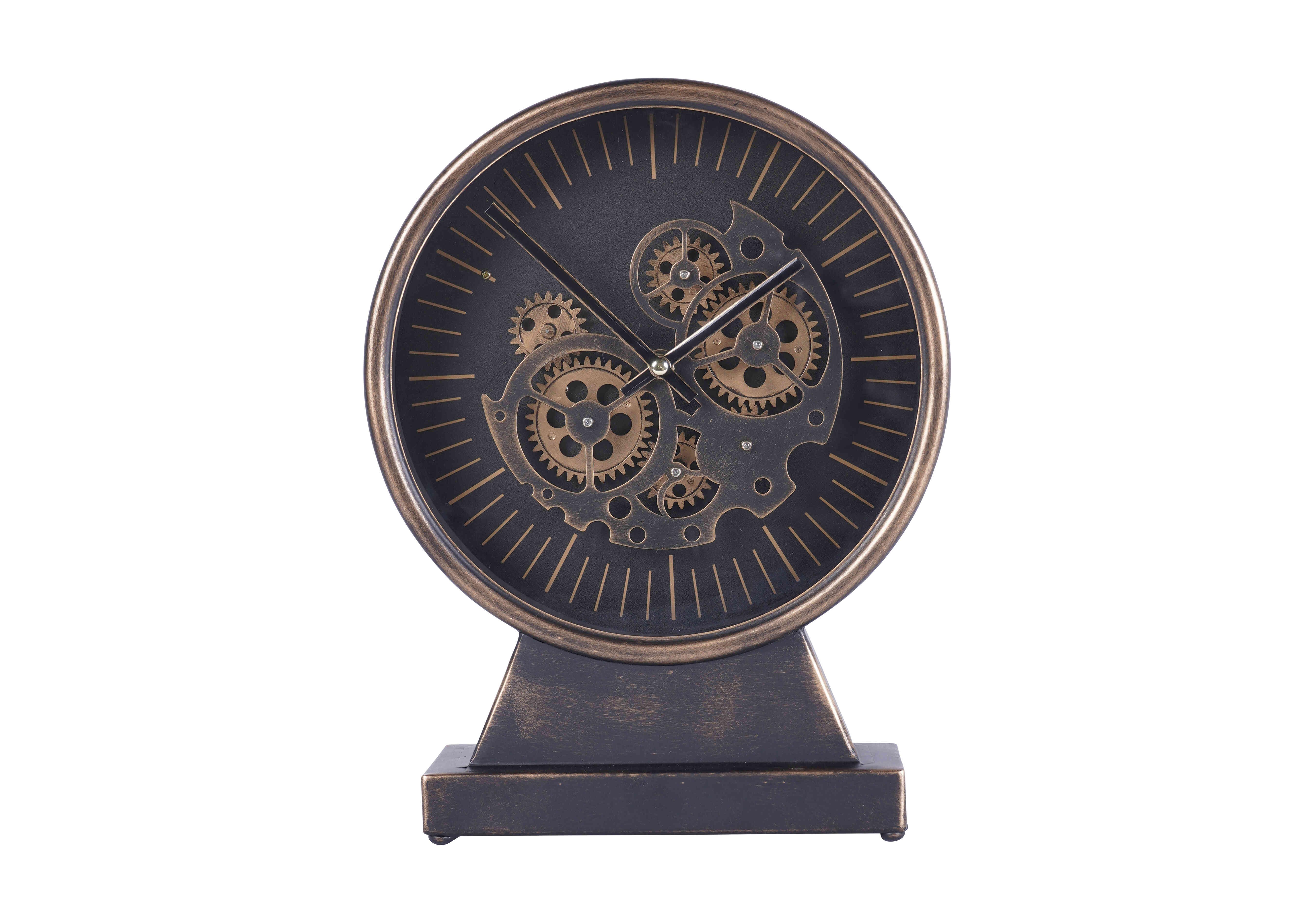 Palladium Mantel Clock in Black Gold on Furniture Village