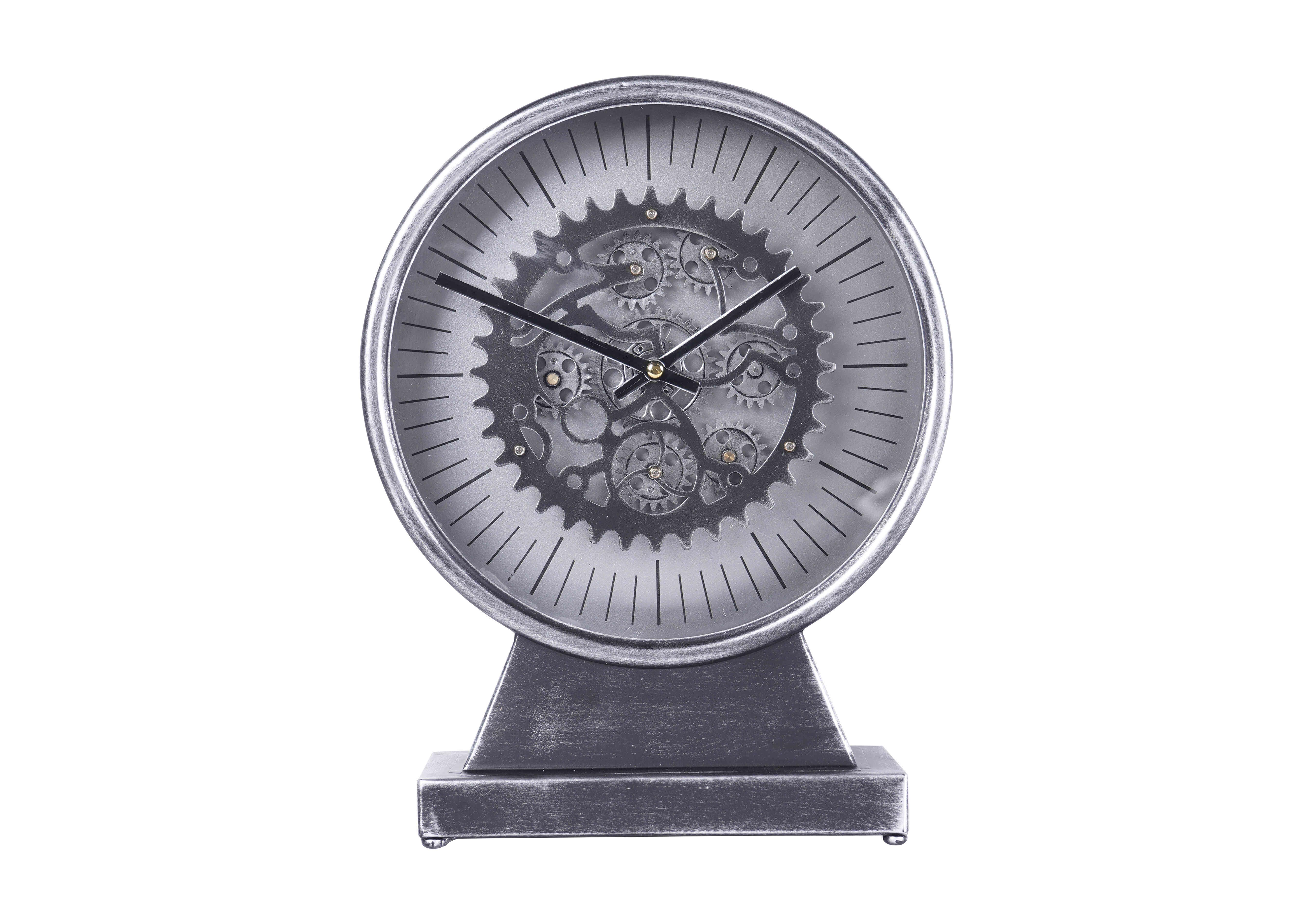Palladium Mantel Clock in Black Nickel on Furniture Village