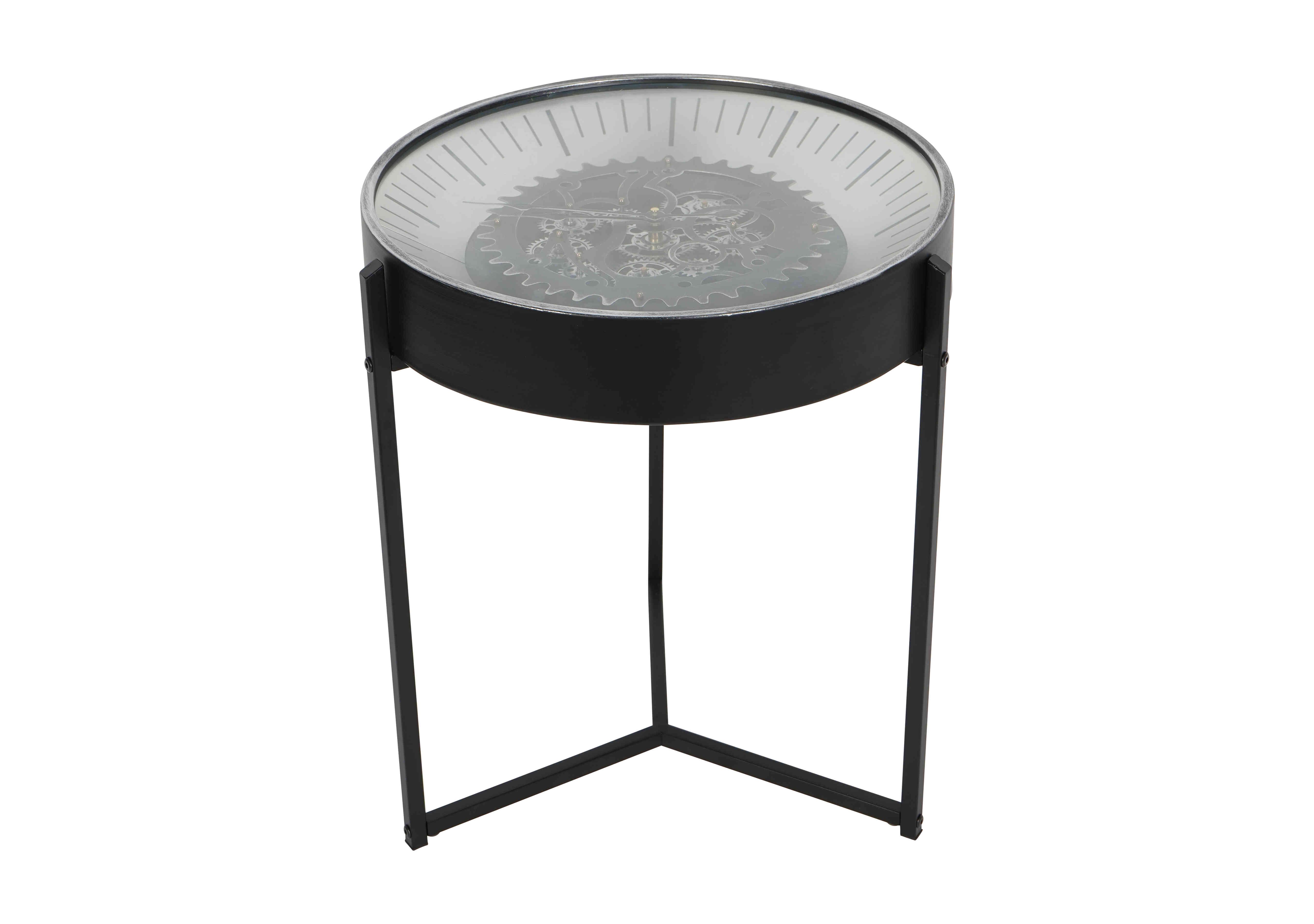 Palladium Side Table in Black Nickel on Furniture Village