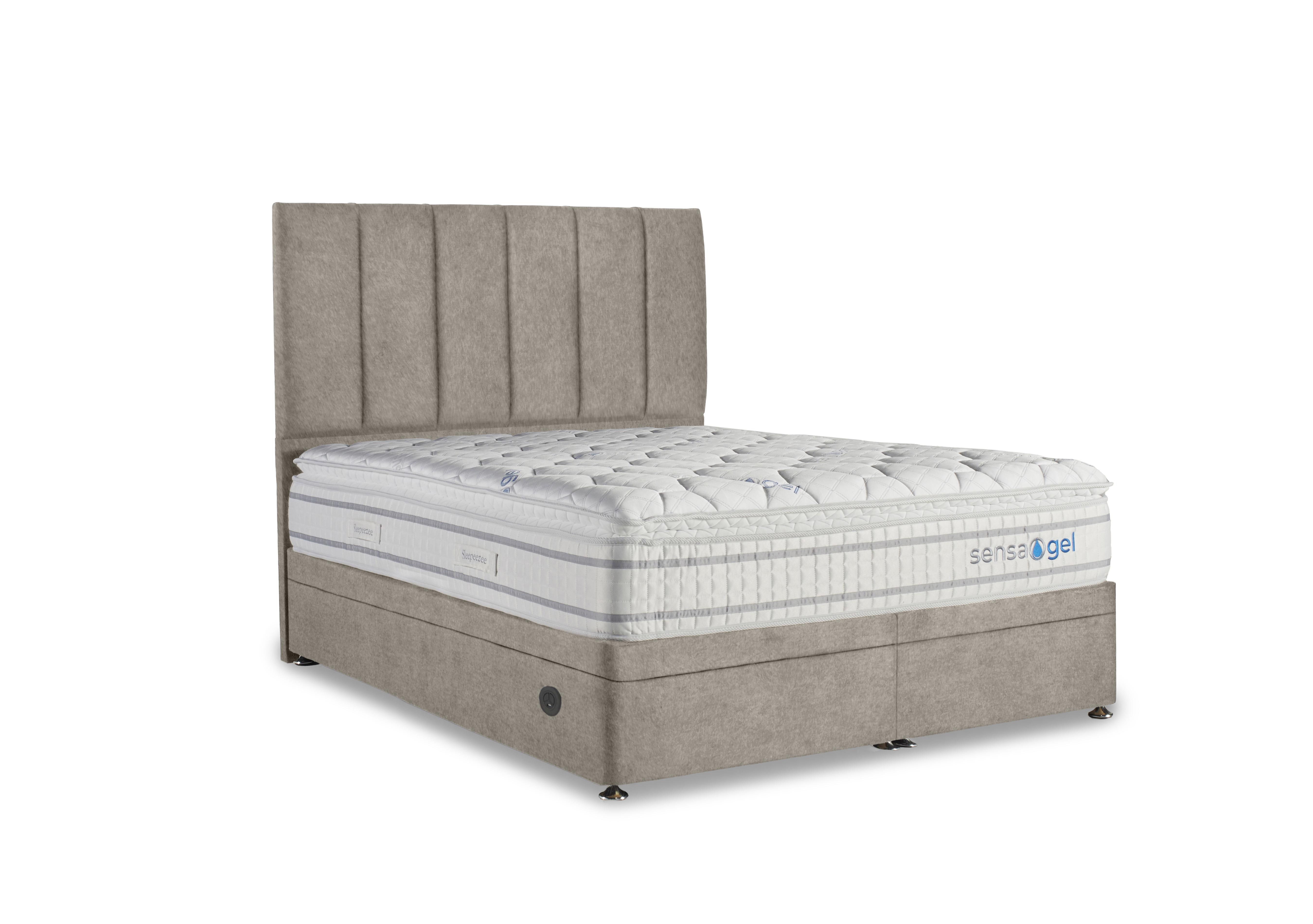 SensaGel 4000 Electric End Ottoman Divan Set in Joshua Latte on Furniture Village