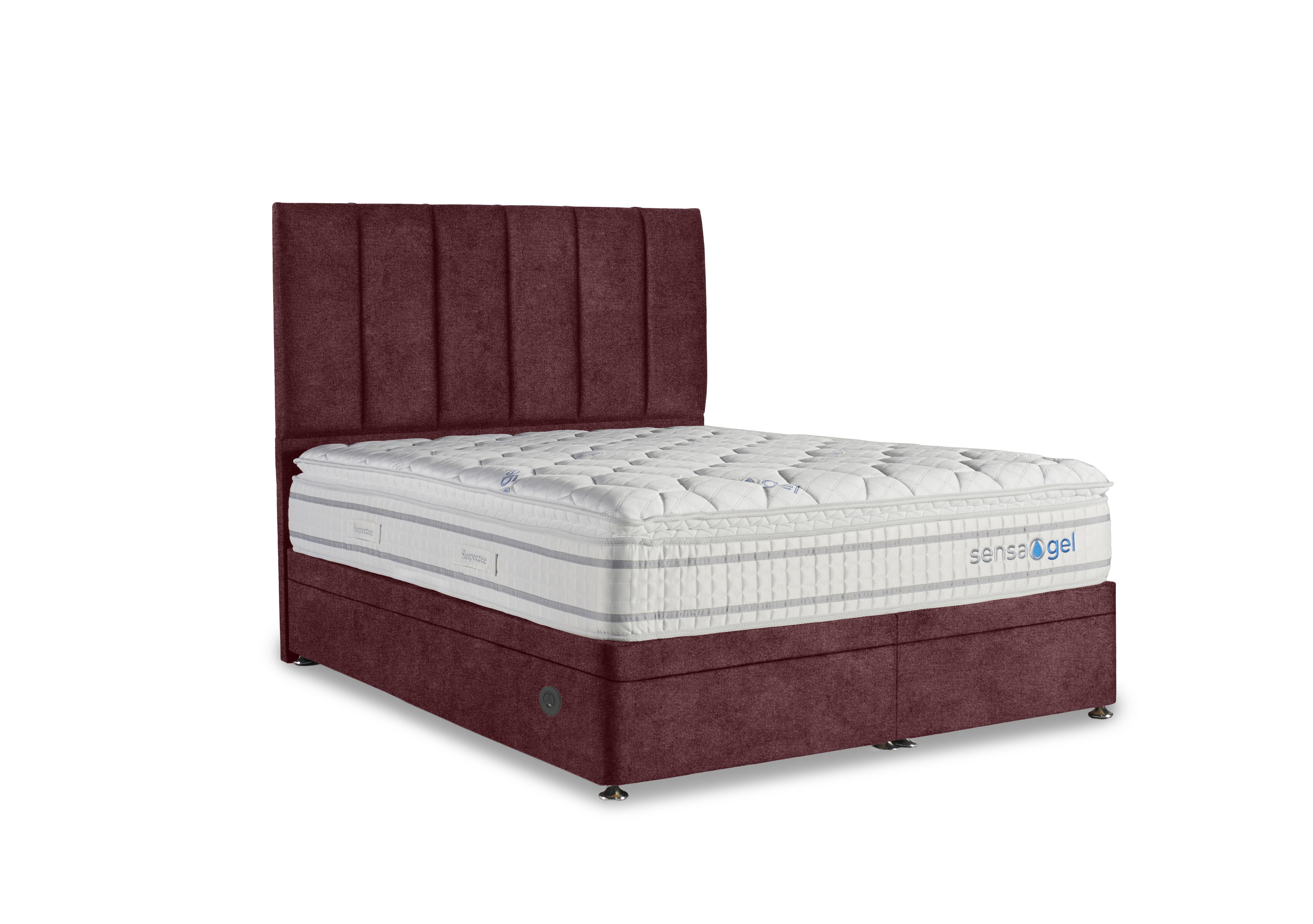 SensaGel 4000 Electric End Ottoman Divan Set in Queens Scarlett on Furniture Village