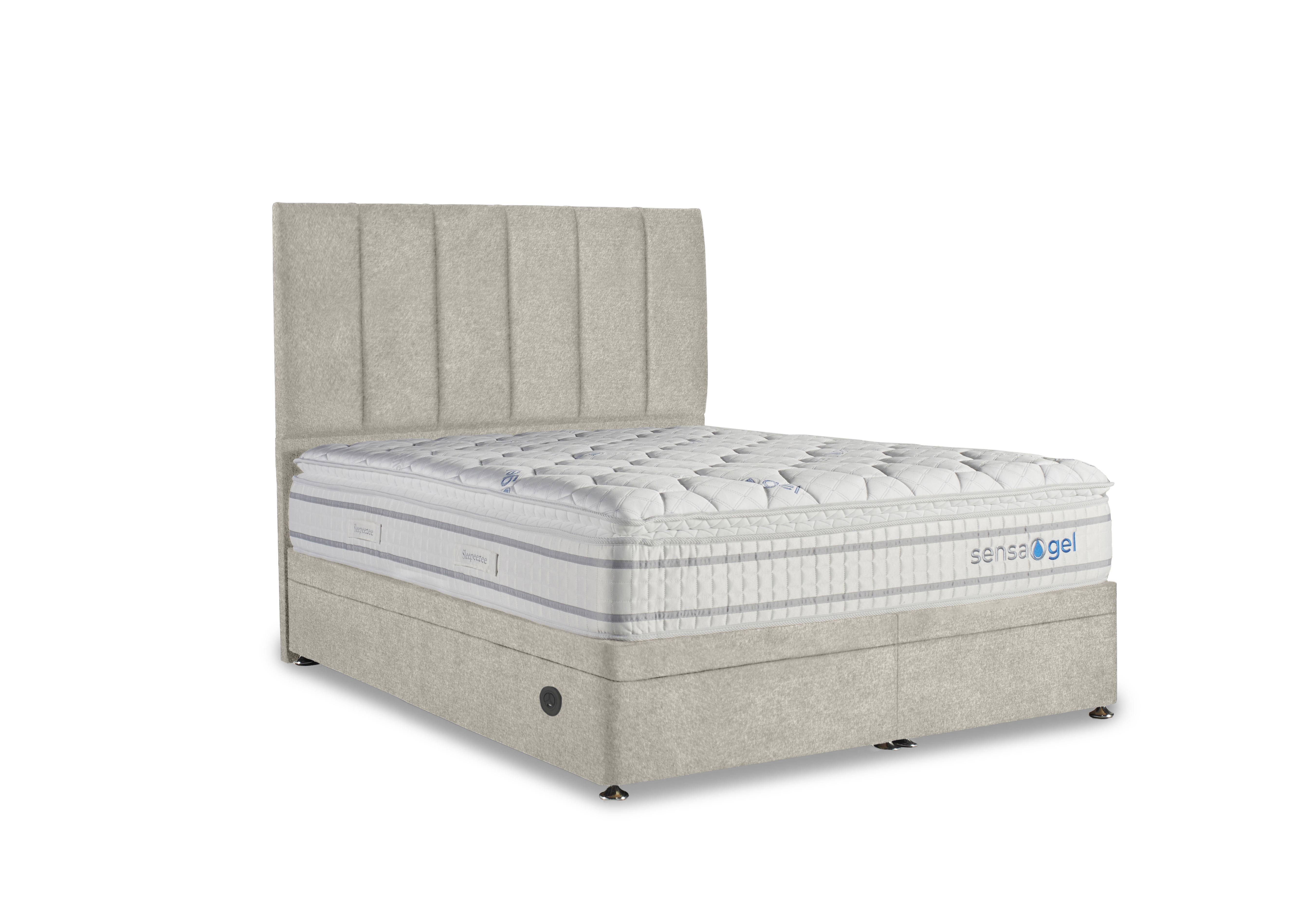 SensaGel 4000 Electric End Ottoman Divan Set in Tweed Cream on Furniture Village