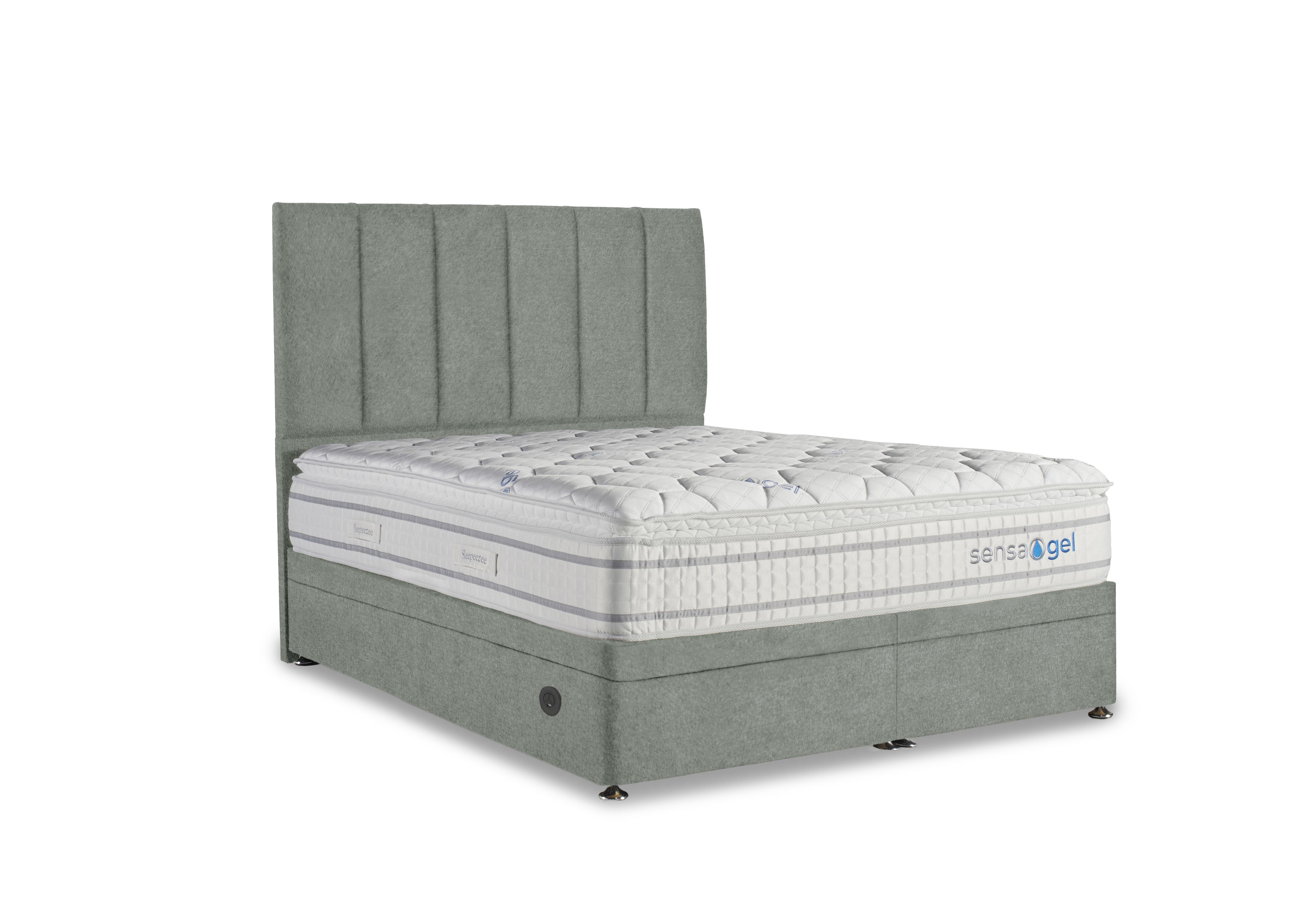 SensaGel 4000 Electric End Ottoman Divan Set in Tweed Mint on Furniture Village