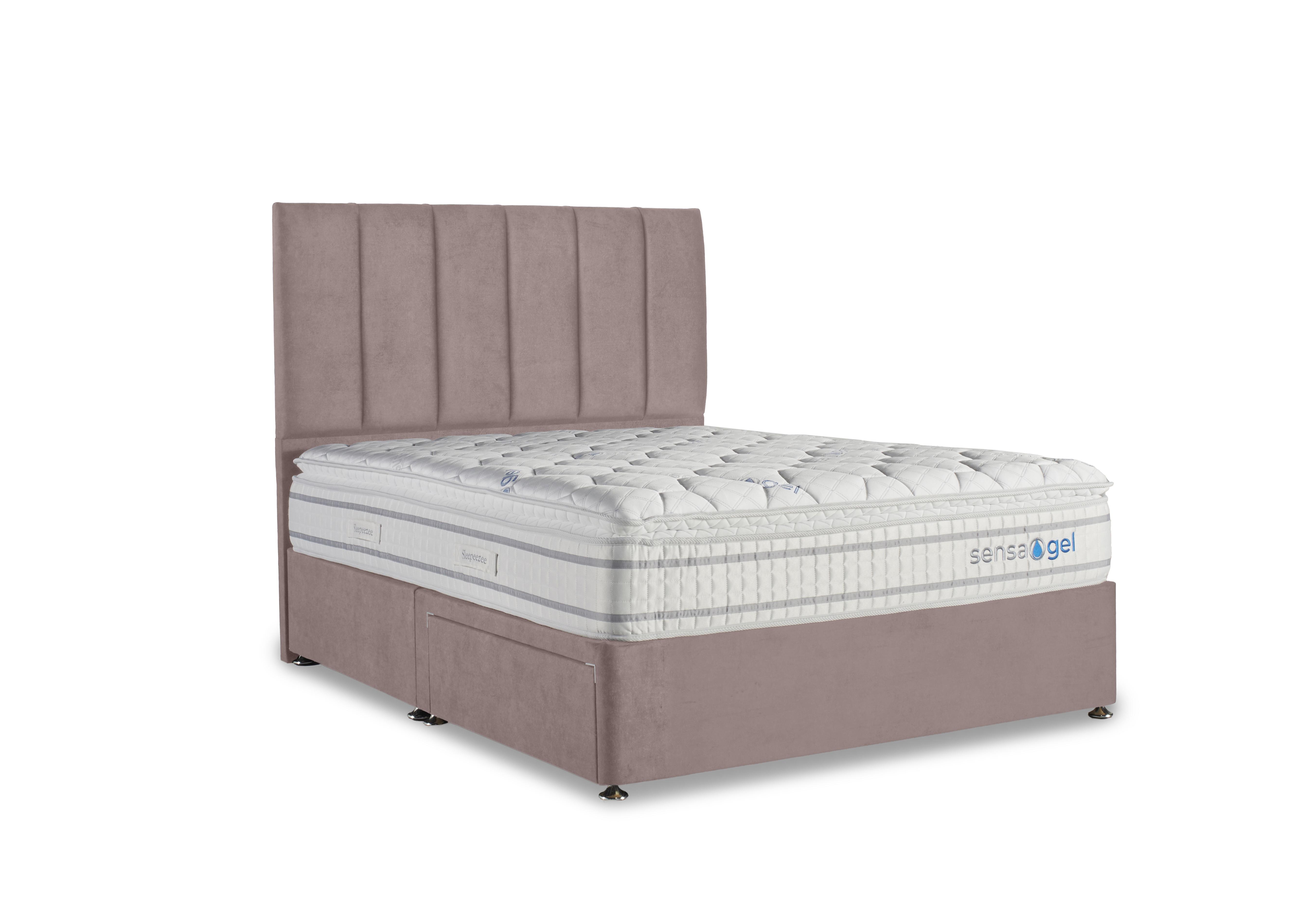 SensaGel 4000 Divan Set in Plush Light Pink on Furniture Village