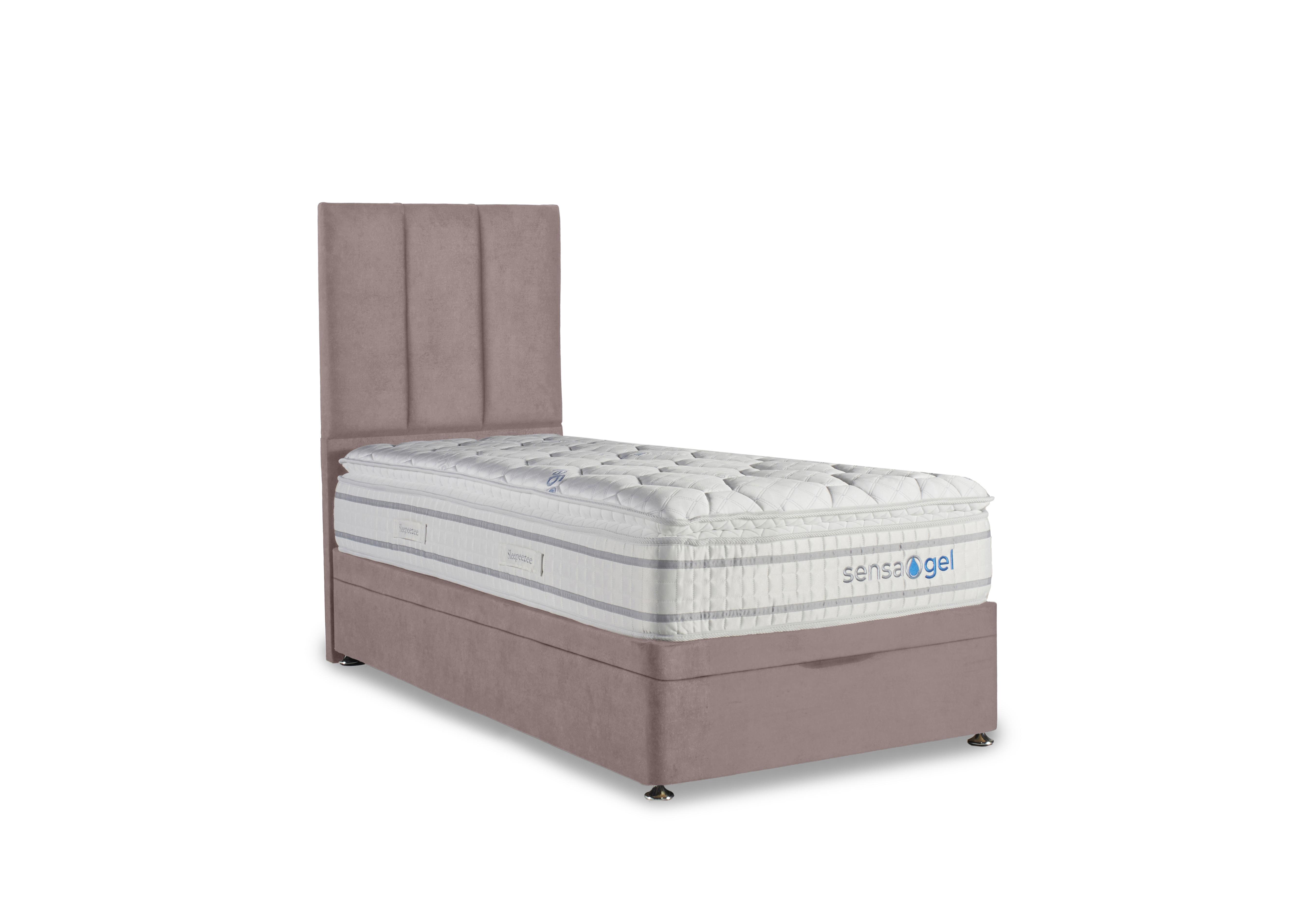 SensaGel 4000 Manual End Ottoman Divan Set in Plush Light Pink on Furniture Village