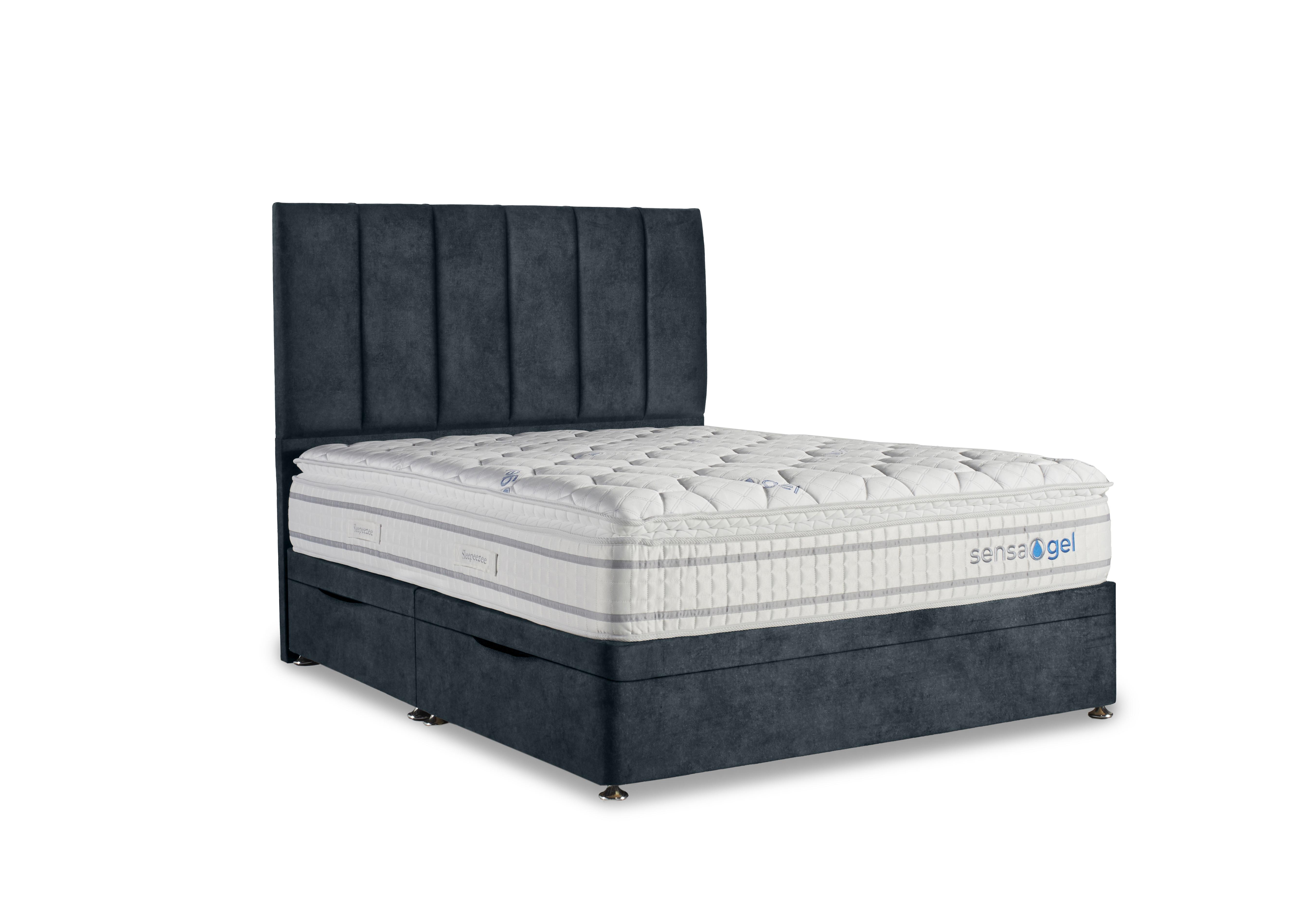 SensaGel 4000 Manual Side Ottoman Divan Set in Daytona Ocean on Furniture Village