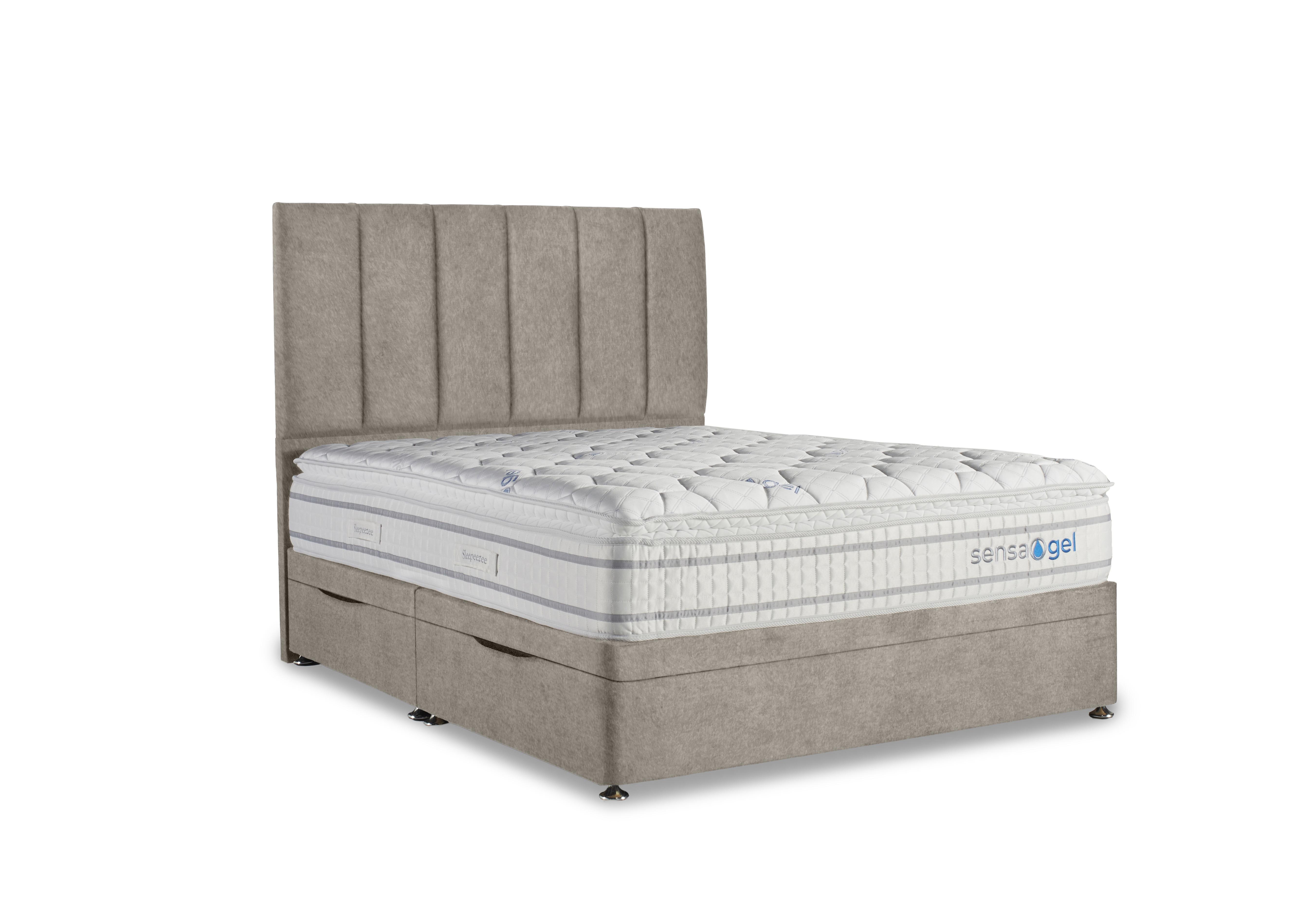SensaGel 4000 Manual Side Ottoman Divan Set in Joshua Latte on Furniture Village