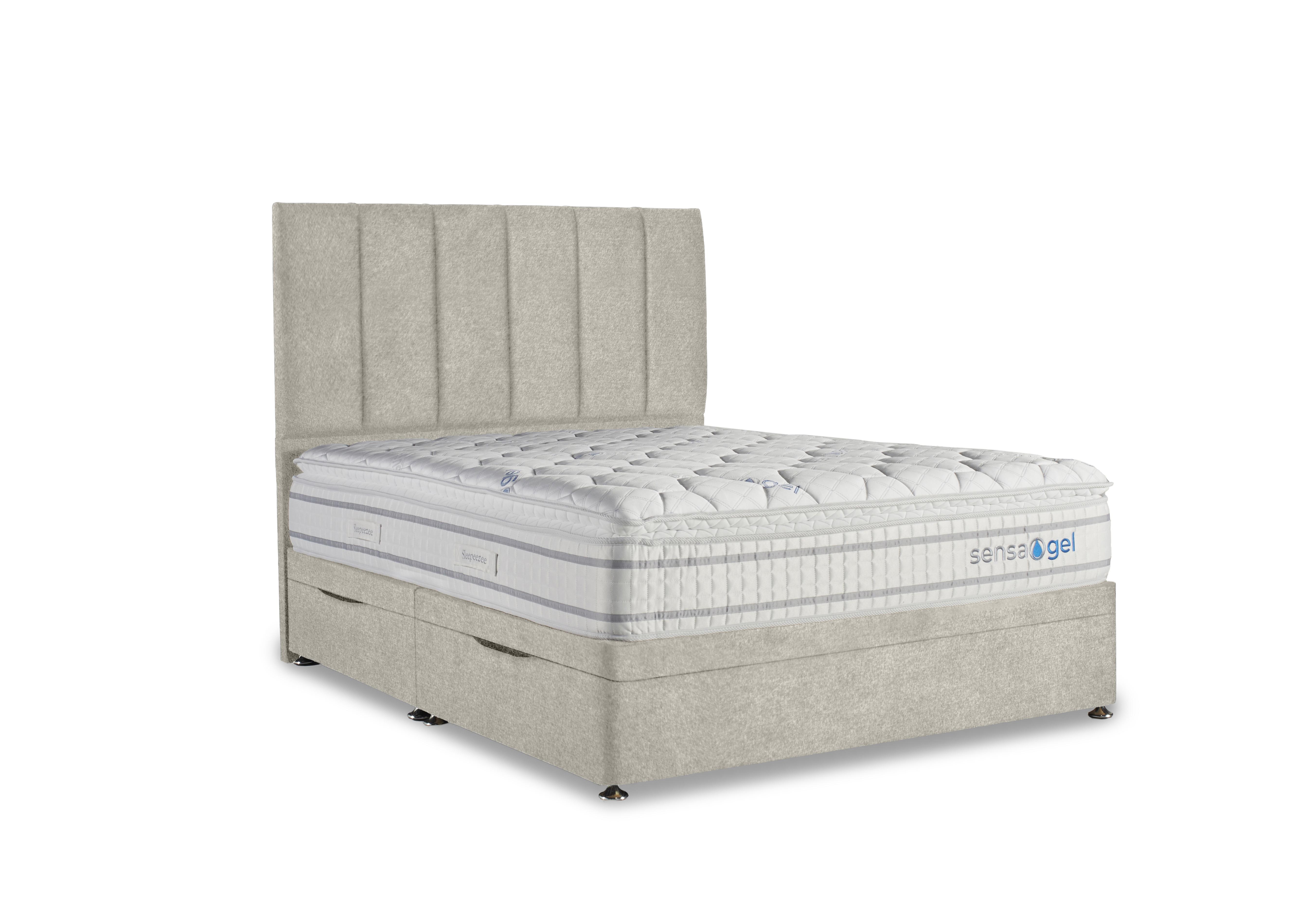 SensaGel 4000 Manual Side Ottoman Divan Set in Tweed Cream on Furniture Village