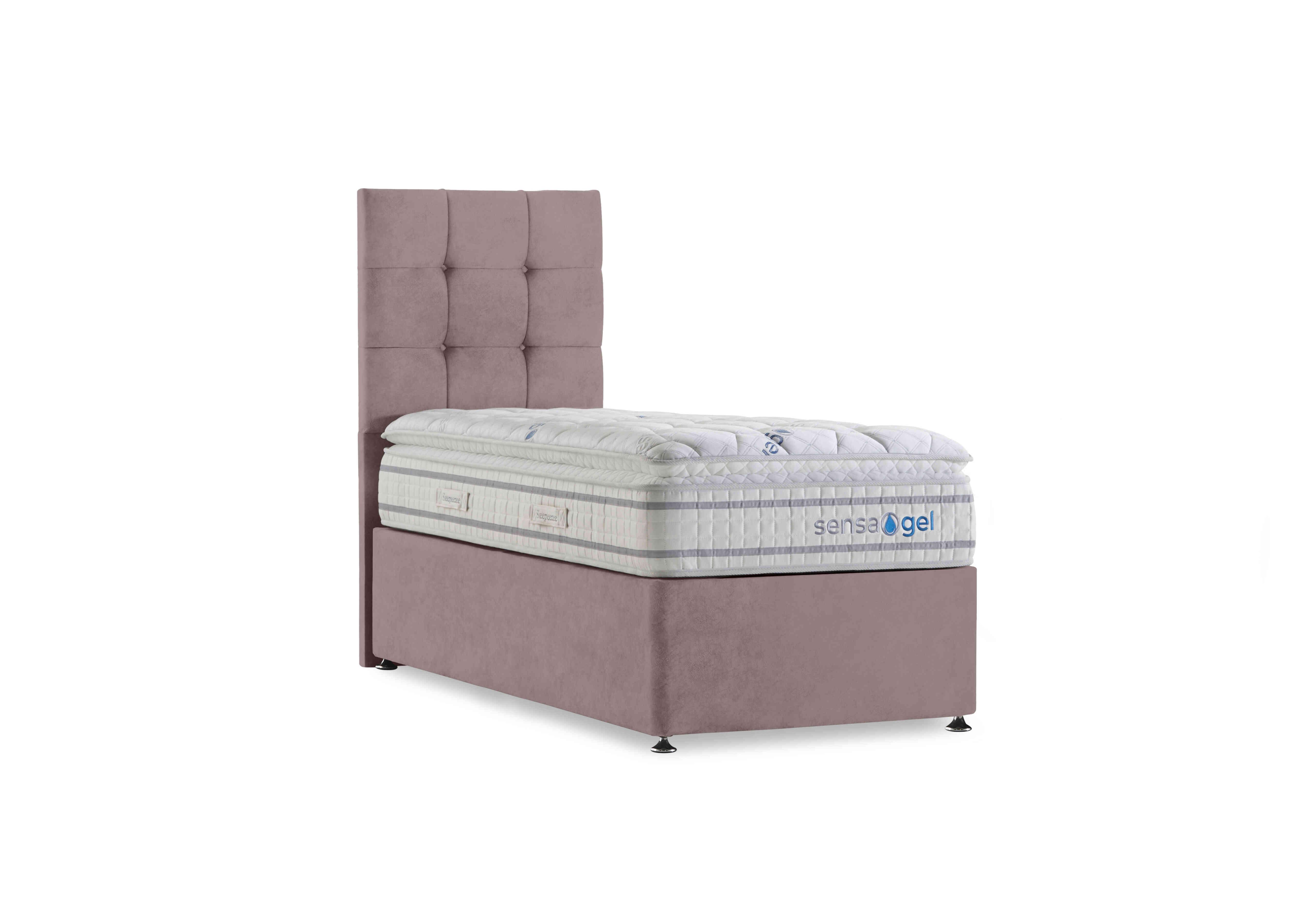 SensaGel 6000 Divan Set in Plush Light Pink on Furniture Village