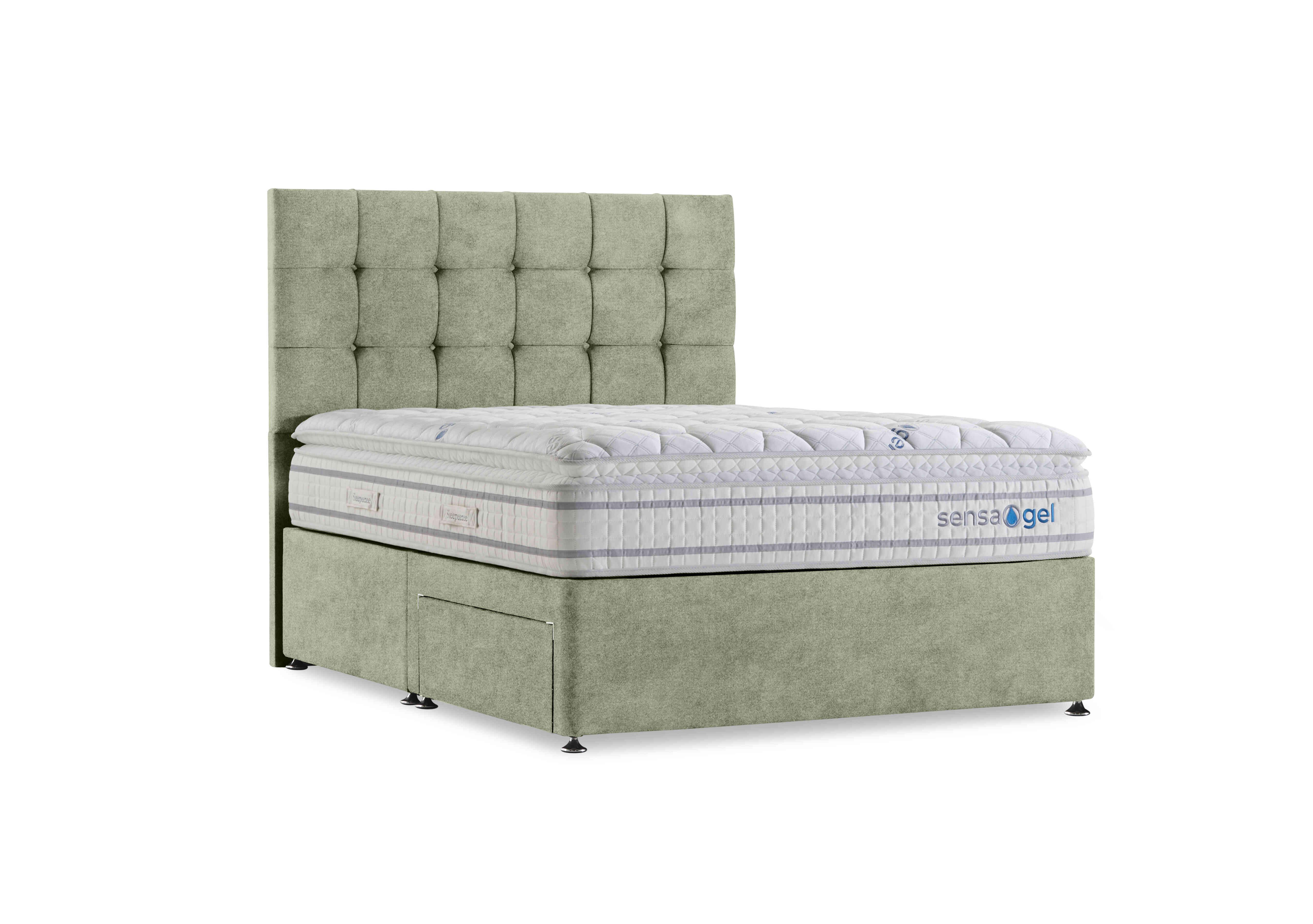 SensaGel 6000 Divan Set in Queens Light Green on Furniture Village