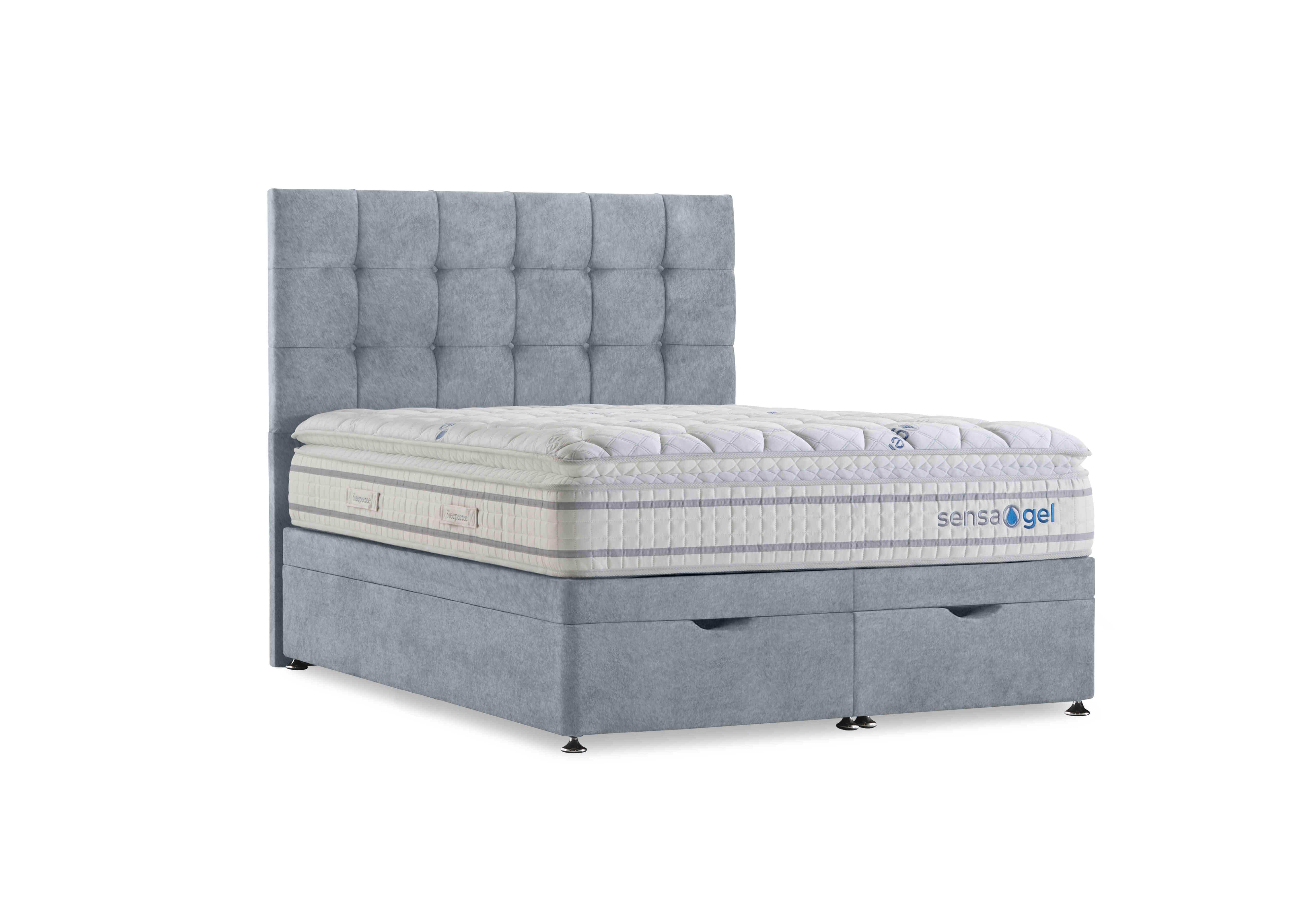 SensaGel 6000 Manual End Ottoman Divan Set in Joshua Blue on Furniture Village