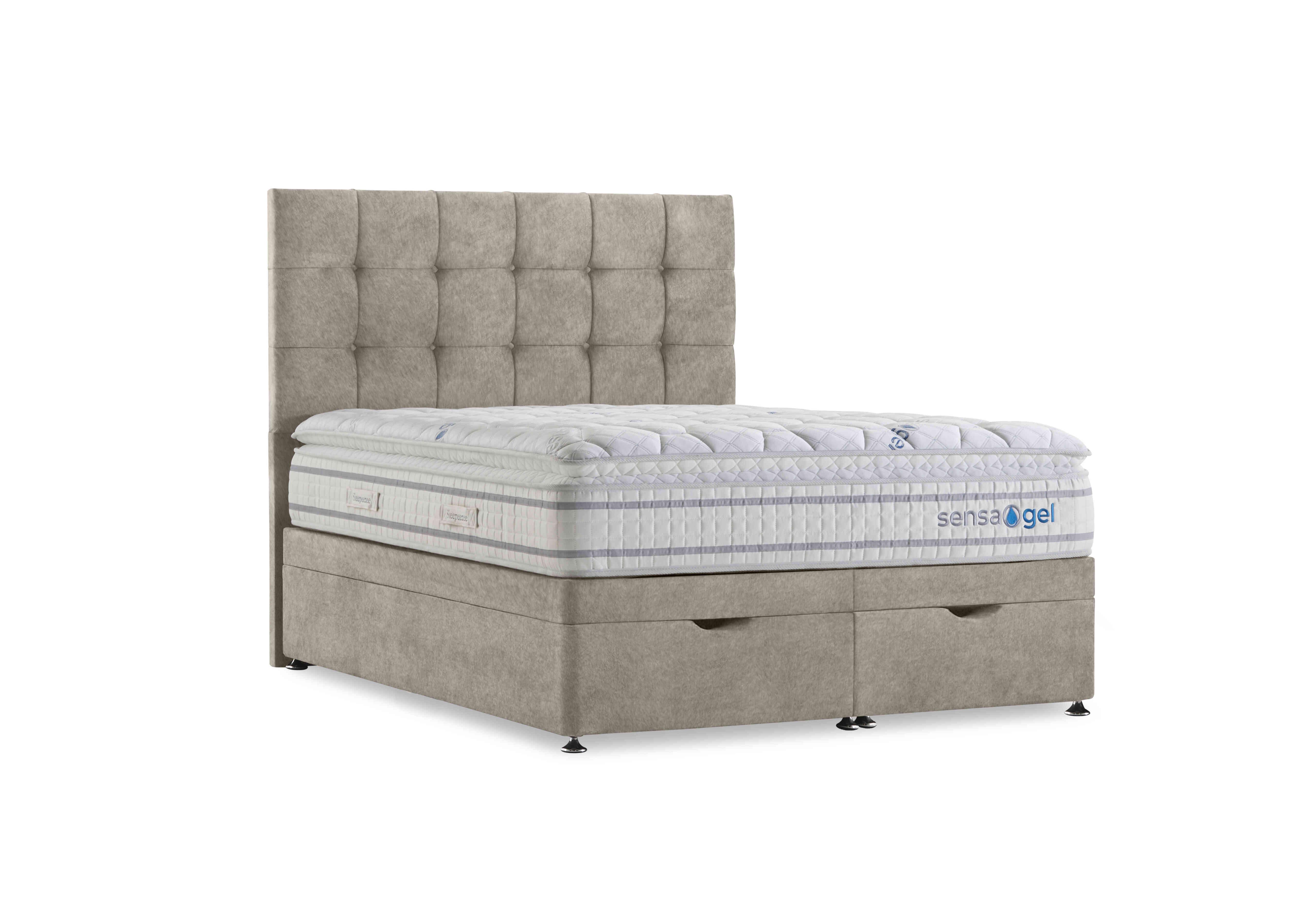 SensaGel 6000 Manual End Ottoman Divan Set in Joshua Latte on Furniture Village