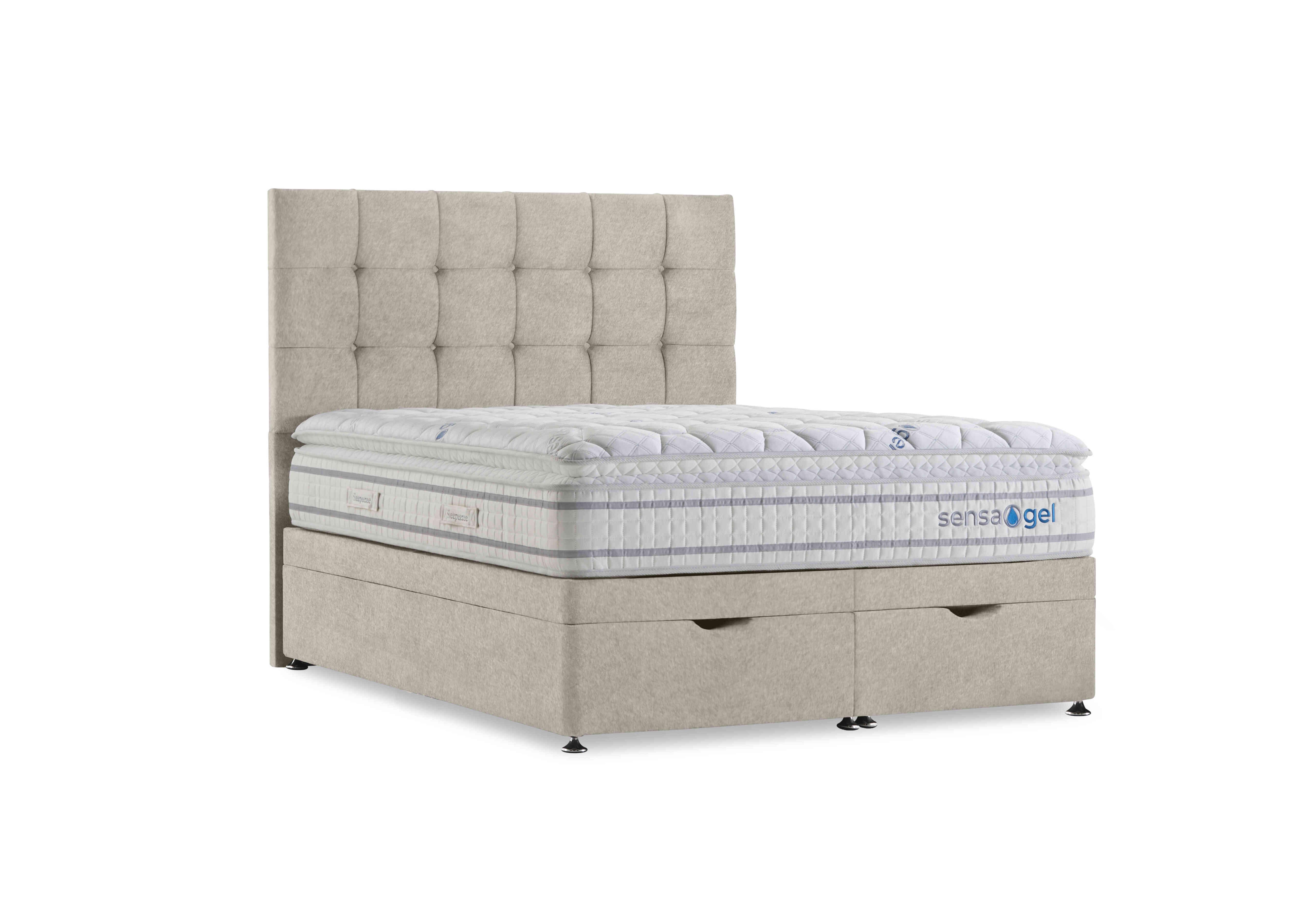 SensaGel 6000 Manual End Ottoman Divan Set in Tweed Cream on Furniture Village