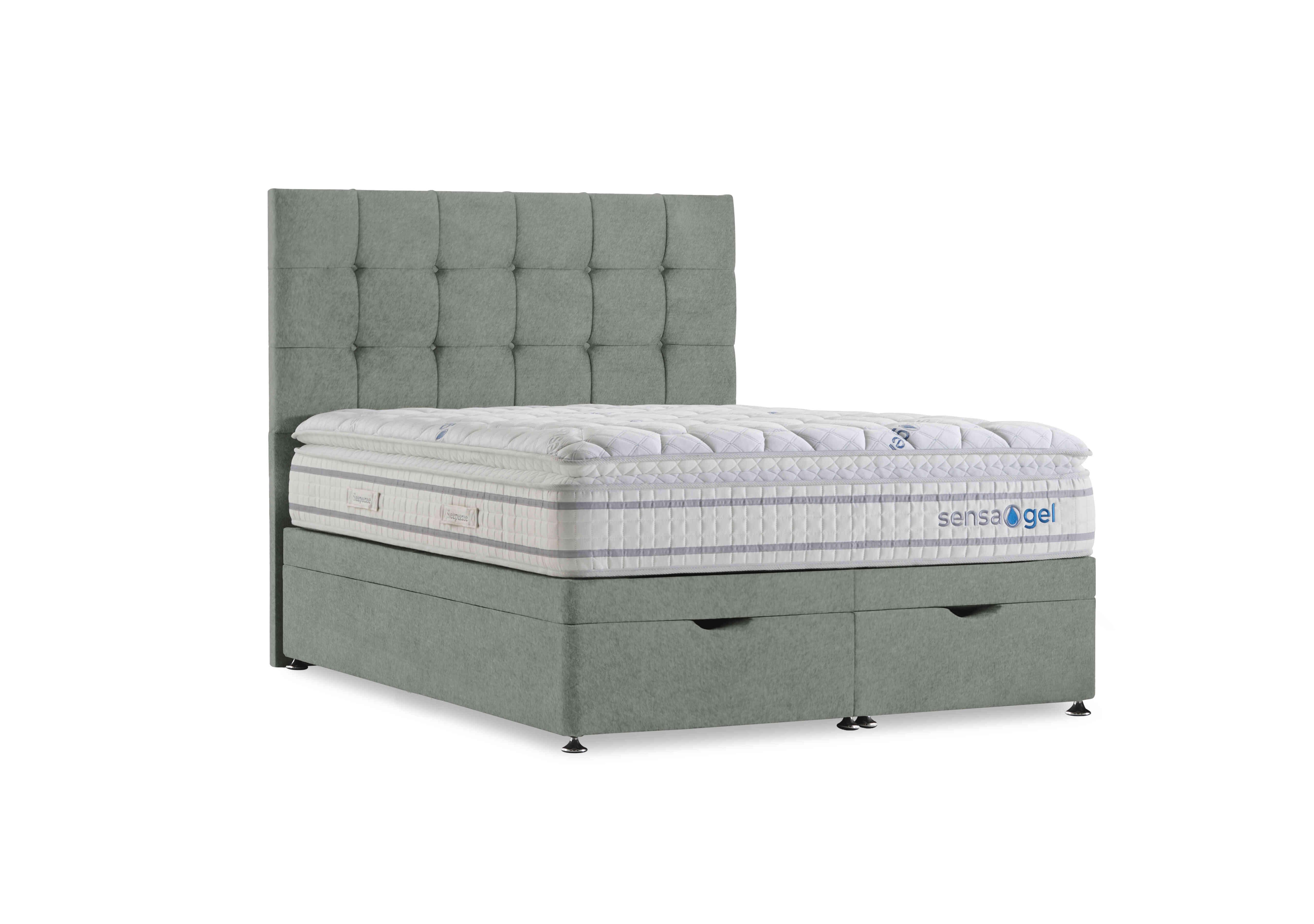 SensaGel 6000 Manual End Ottoman Divan Set in Tweed Mint on Furniture Village