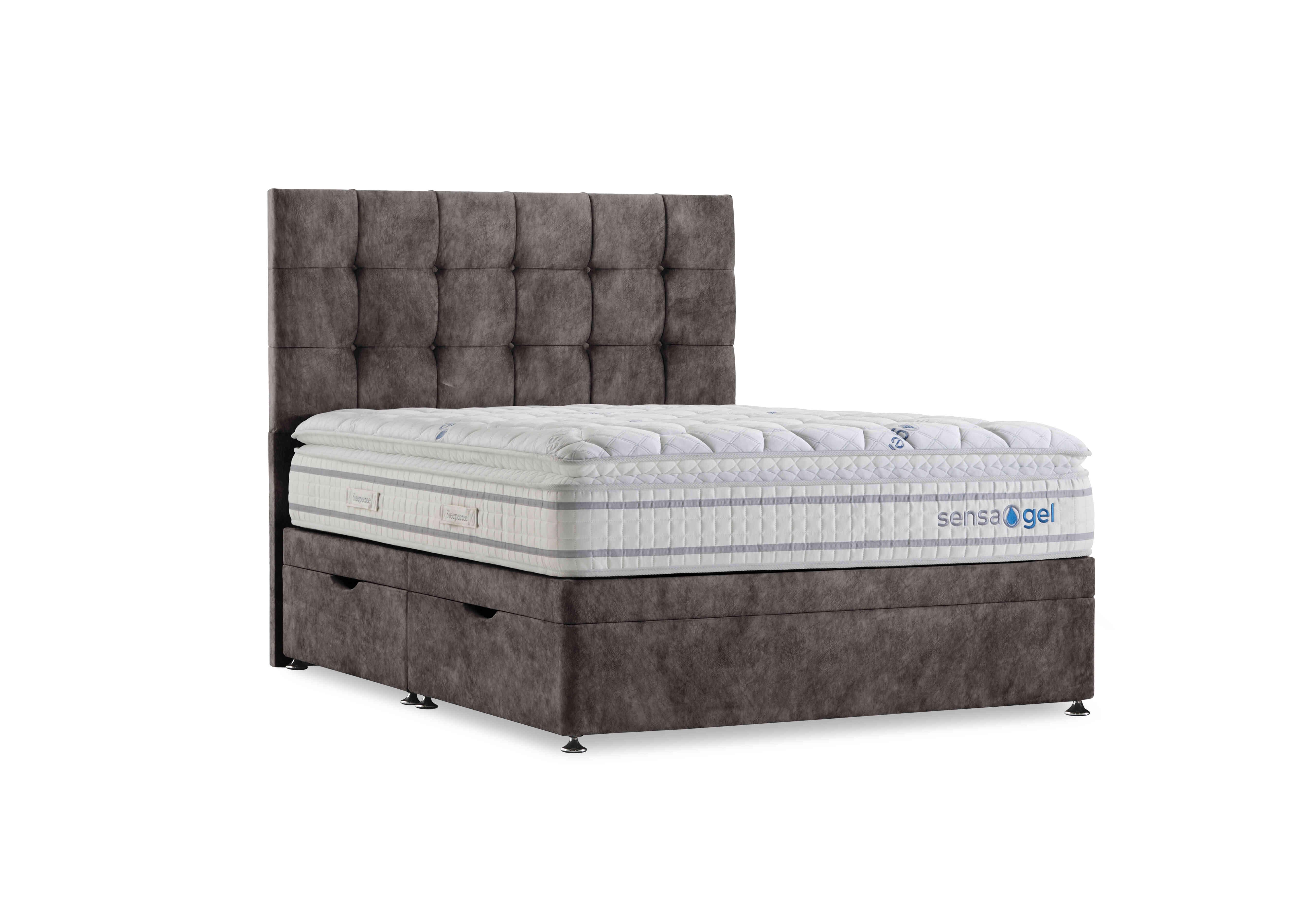 SensaGel 6000 Manual Side Ottoman Divan Set in Dapple Mink on Furniture Village