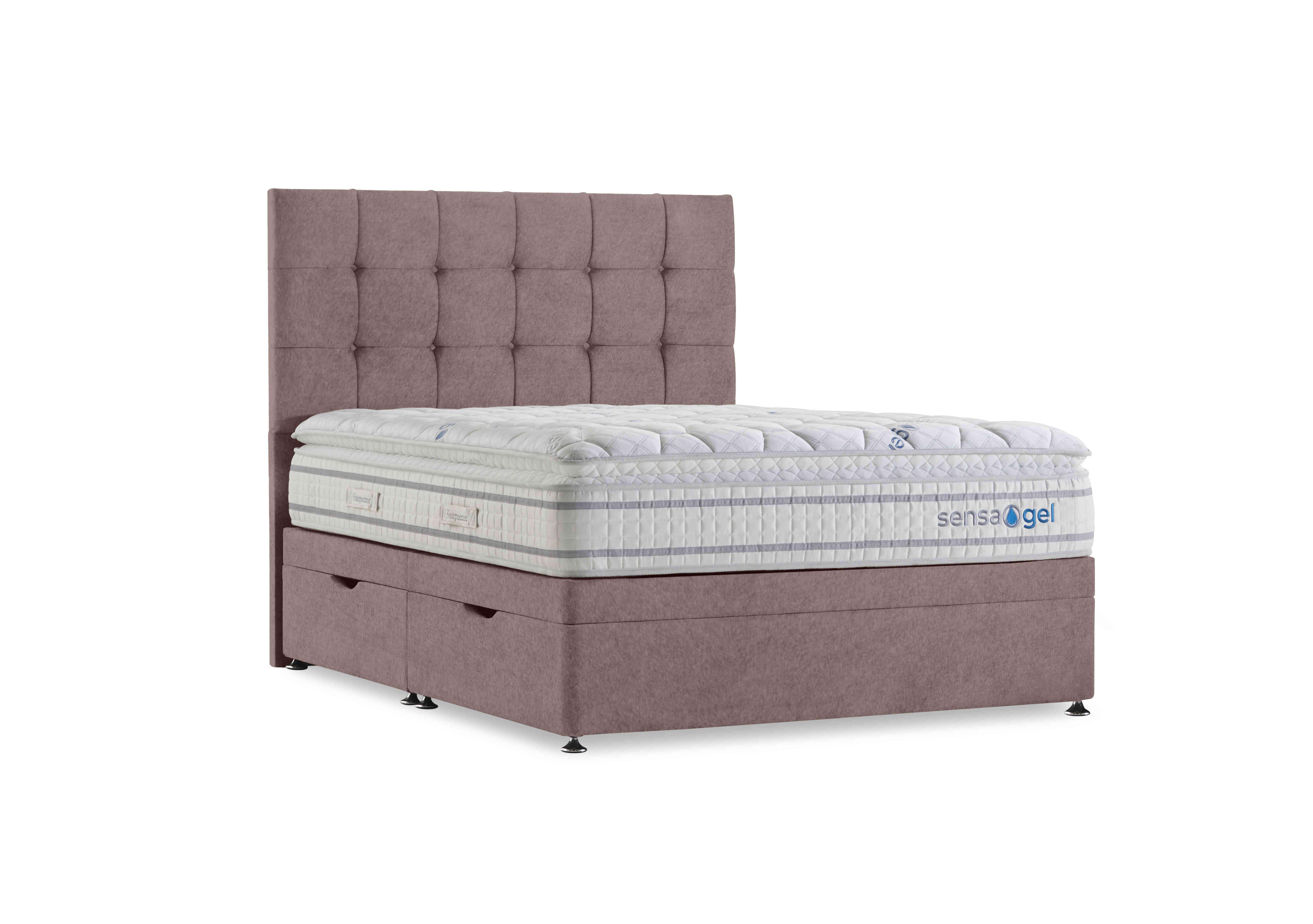 SensaGel 6000 Manual Side Ottoman Divan Set in Tweed Lilac on Furniture Village