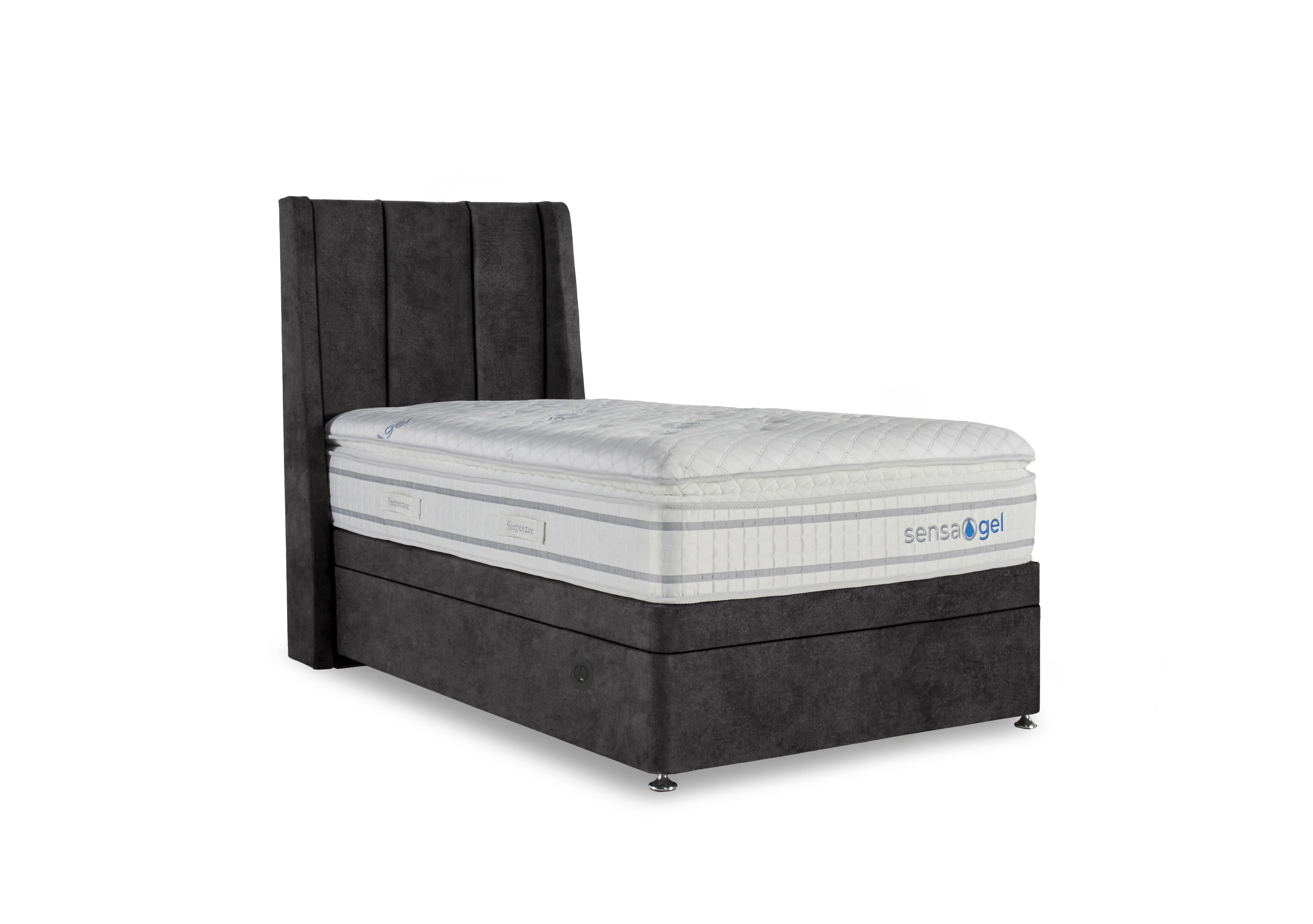 SensaGel 9000 Electric End Ottoman Divan Set in Daytona Coal on Furniture Village