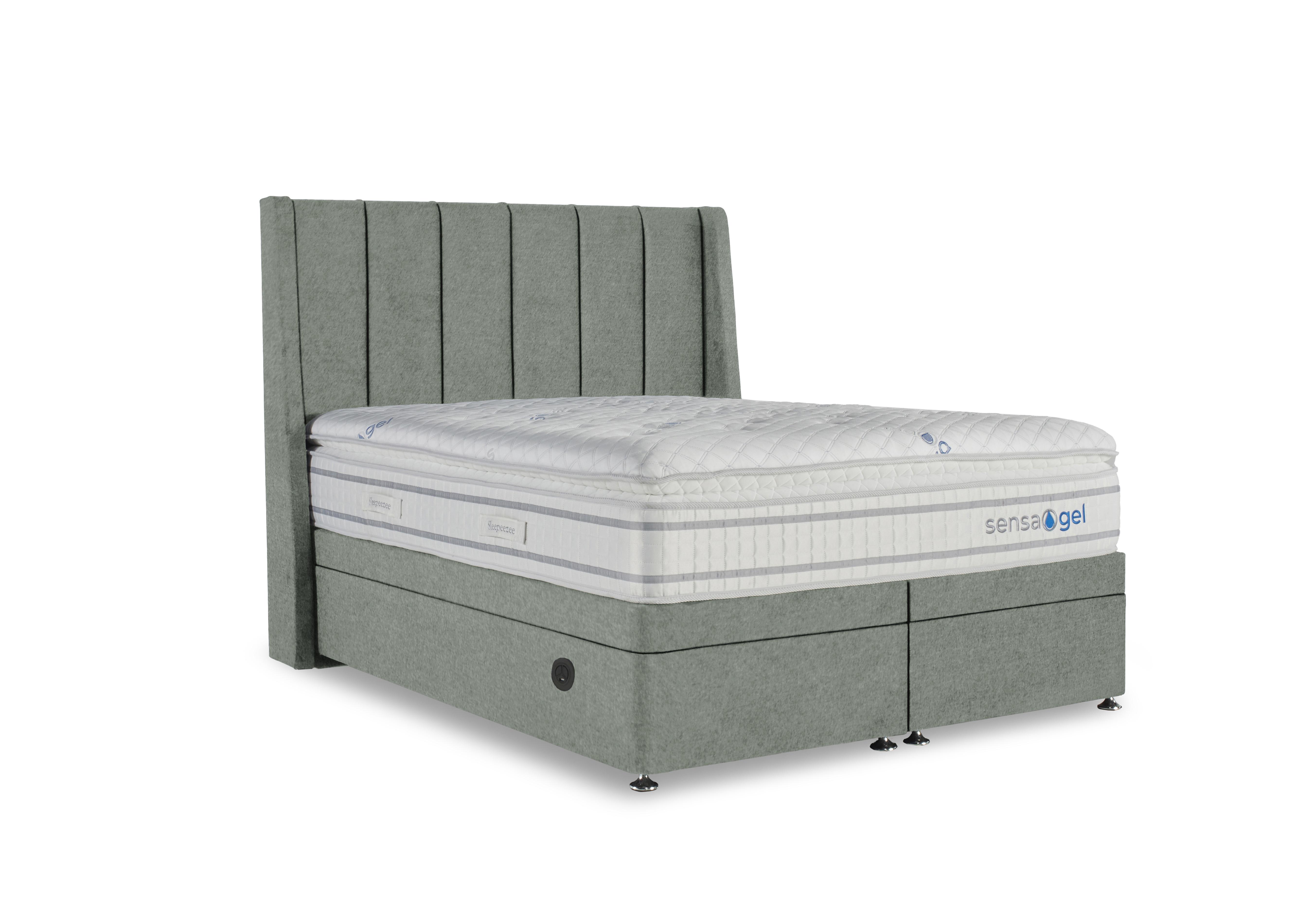 SensaGel 9000 Electric End Ottoman Divan Set in Tweed Mint on Furniture Village