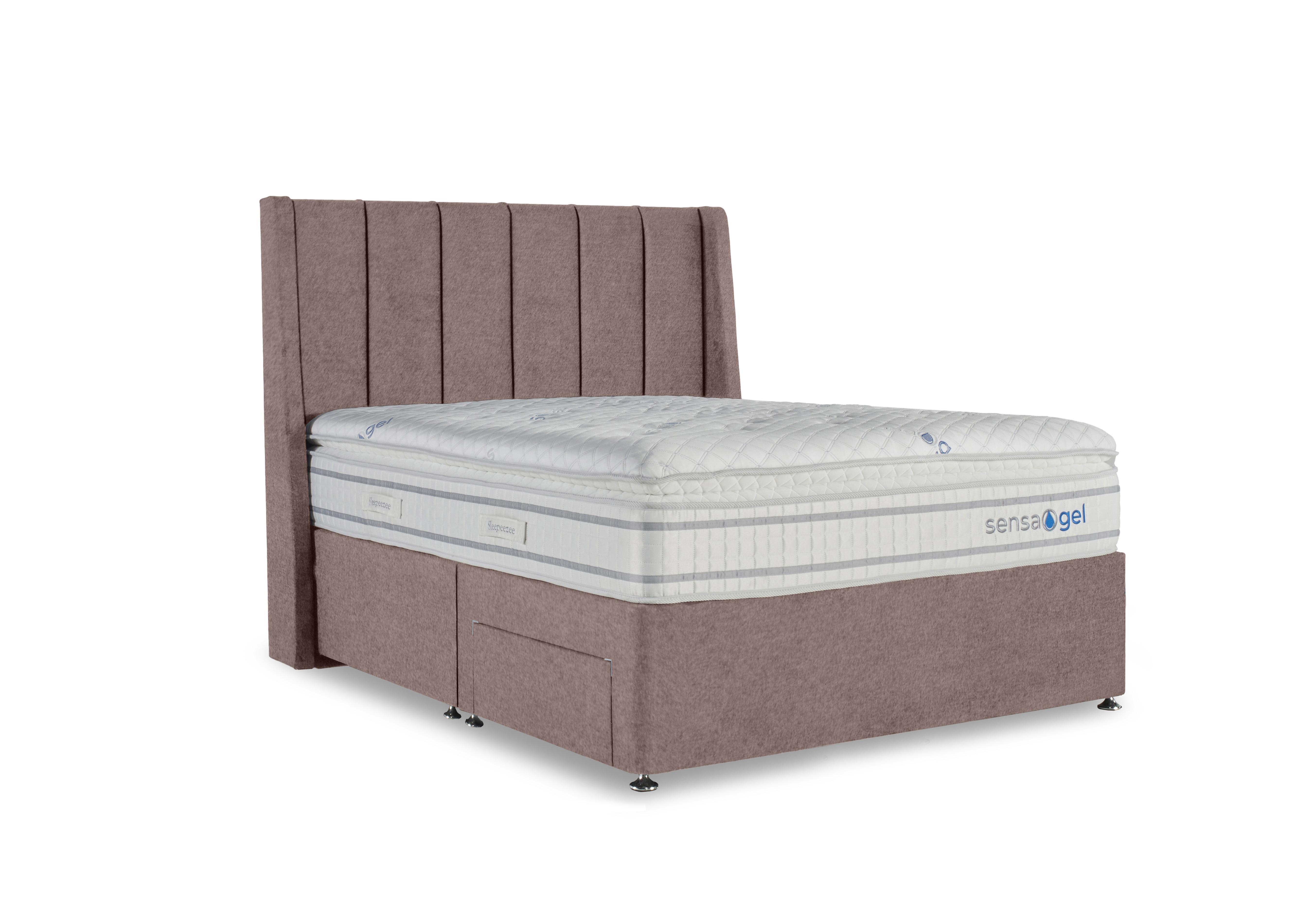 SensaGel 9000 Divan Set in Tweed Lilac on Furniture Village