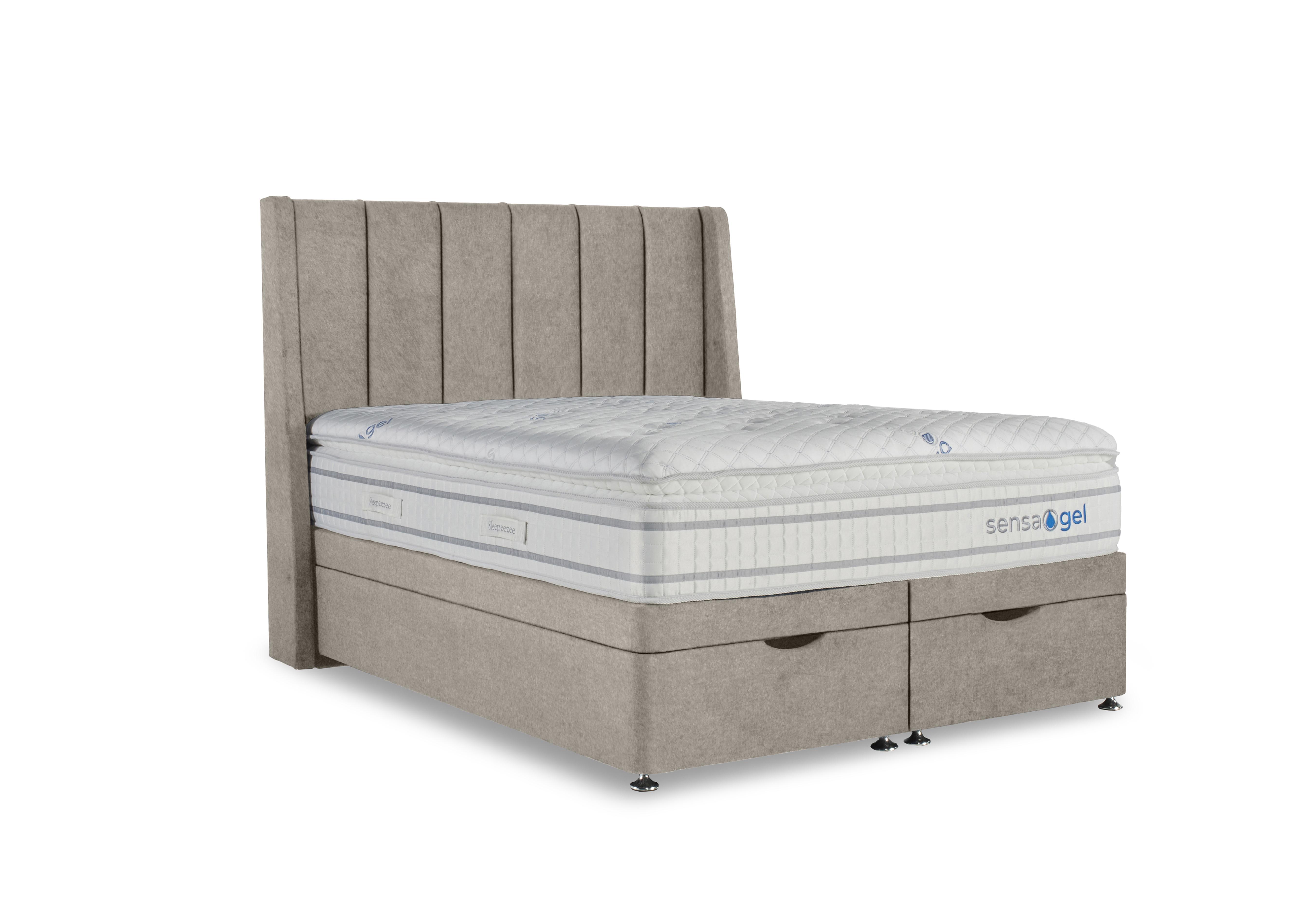 SensaGel 9000 Manual End Ottoman Divan Set in Joshua Latte on Furniture Village