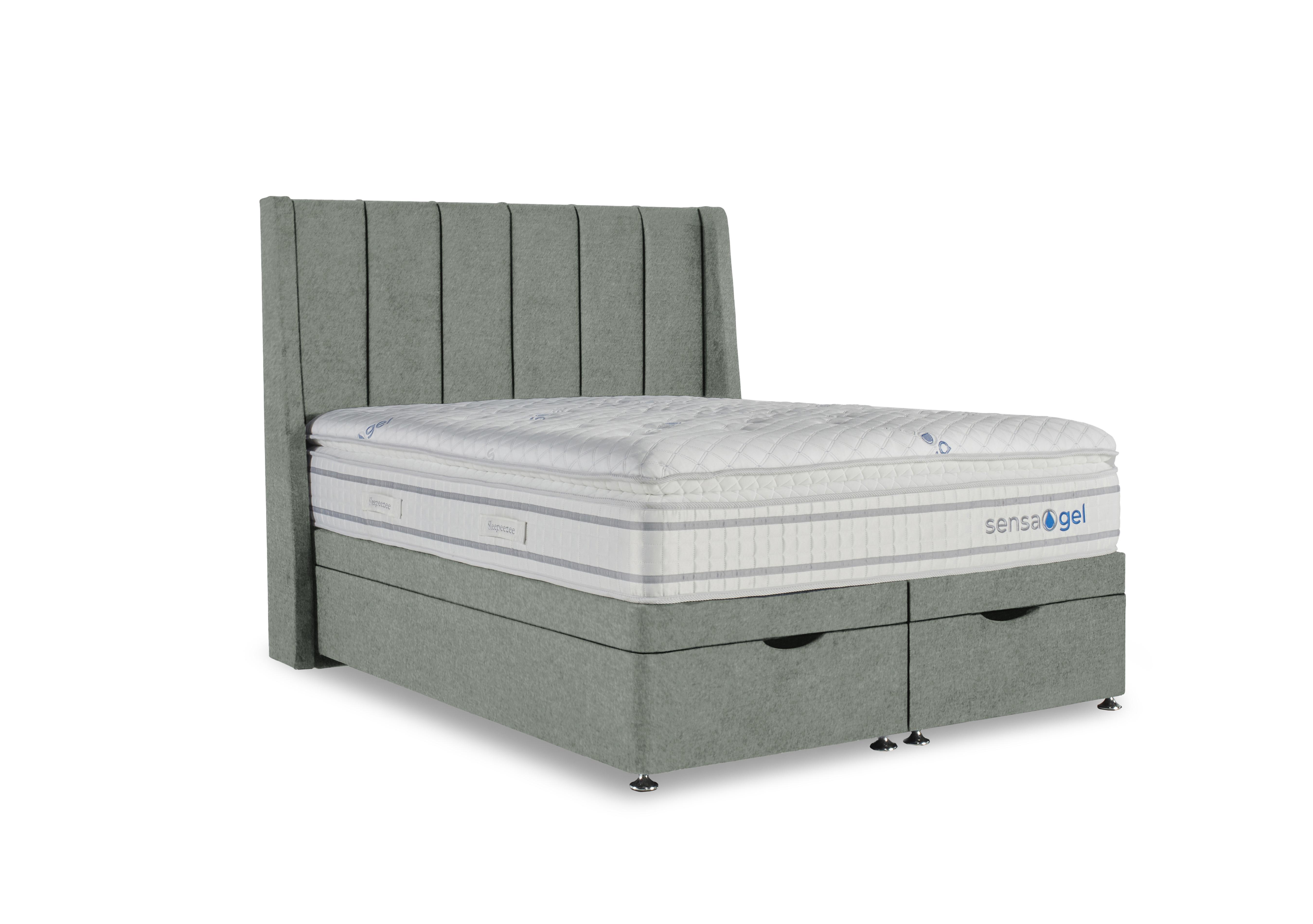 SensaGel 9000 Manual End Ottoman Divan Set in Tweed Mint on Furniture Village
