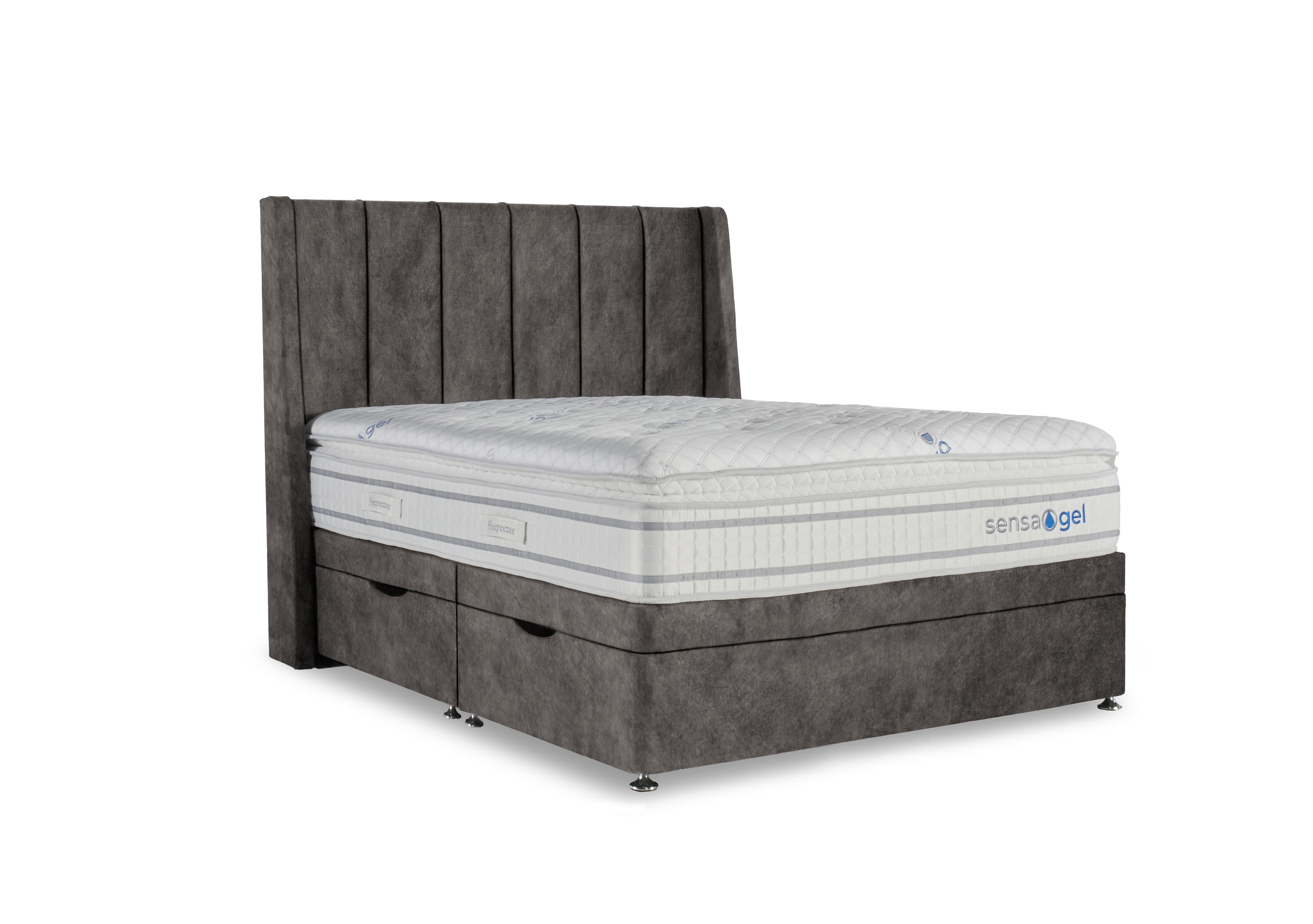 SensaGel 9000 Manual Side Ottoman Divan Set in Dapple Mink on Furniture Village