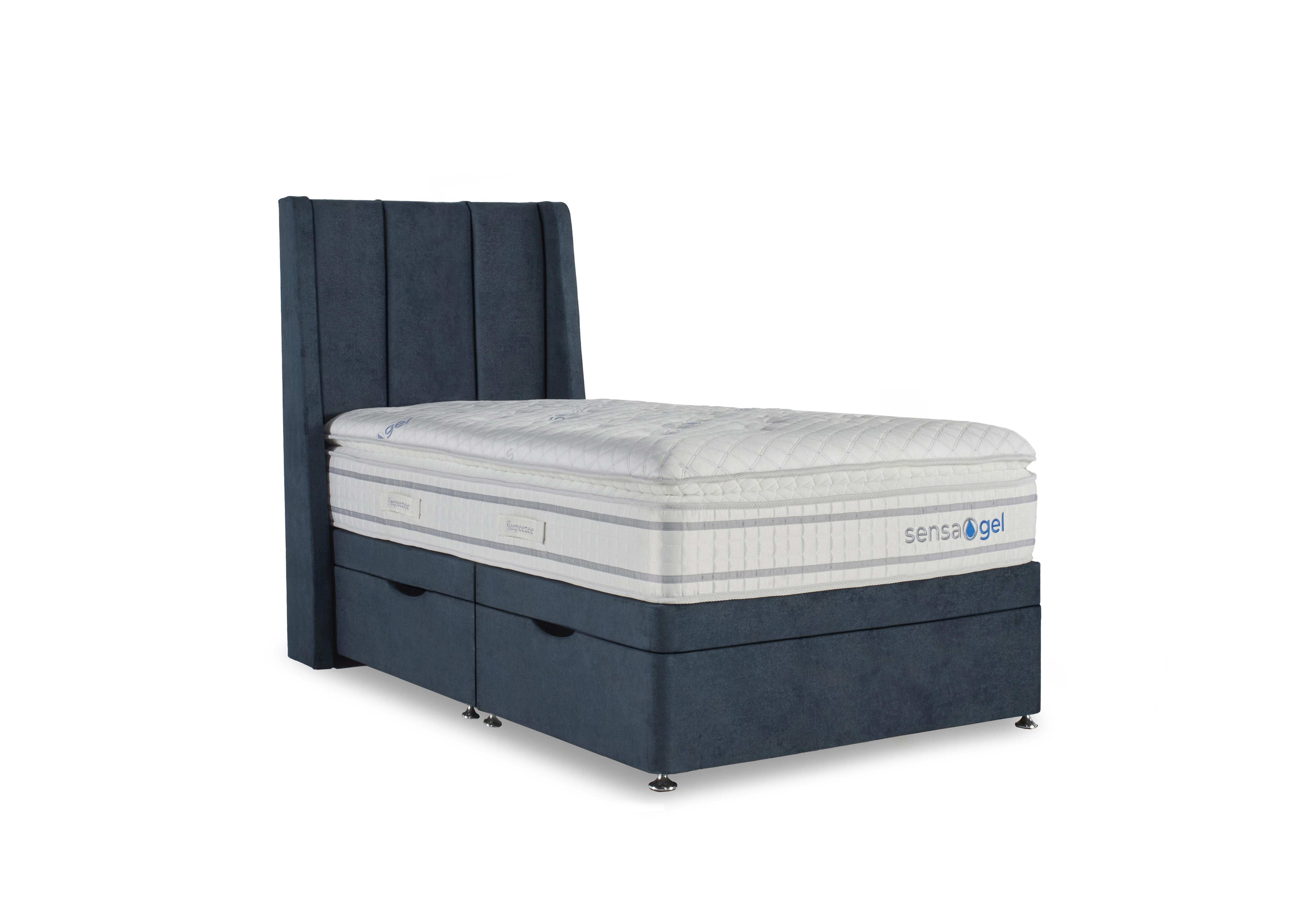 SensaGel 9000 Manual Side Ottoman Divan Set in Daytona Ocean on Furniture Village