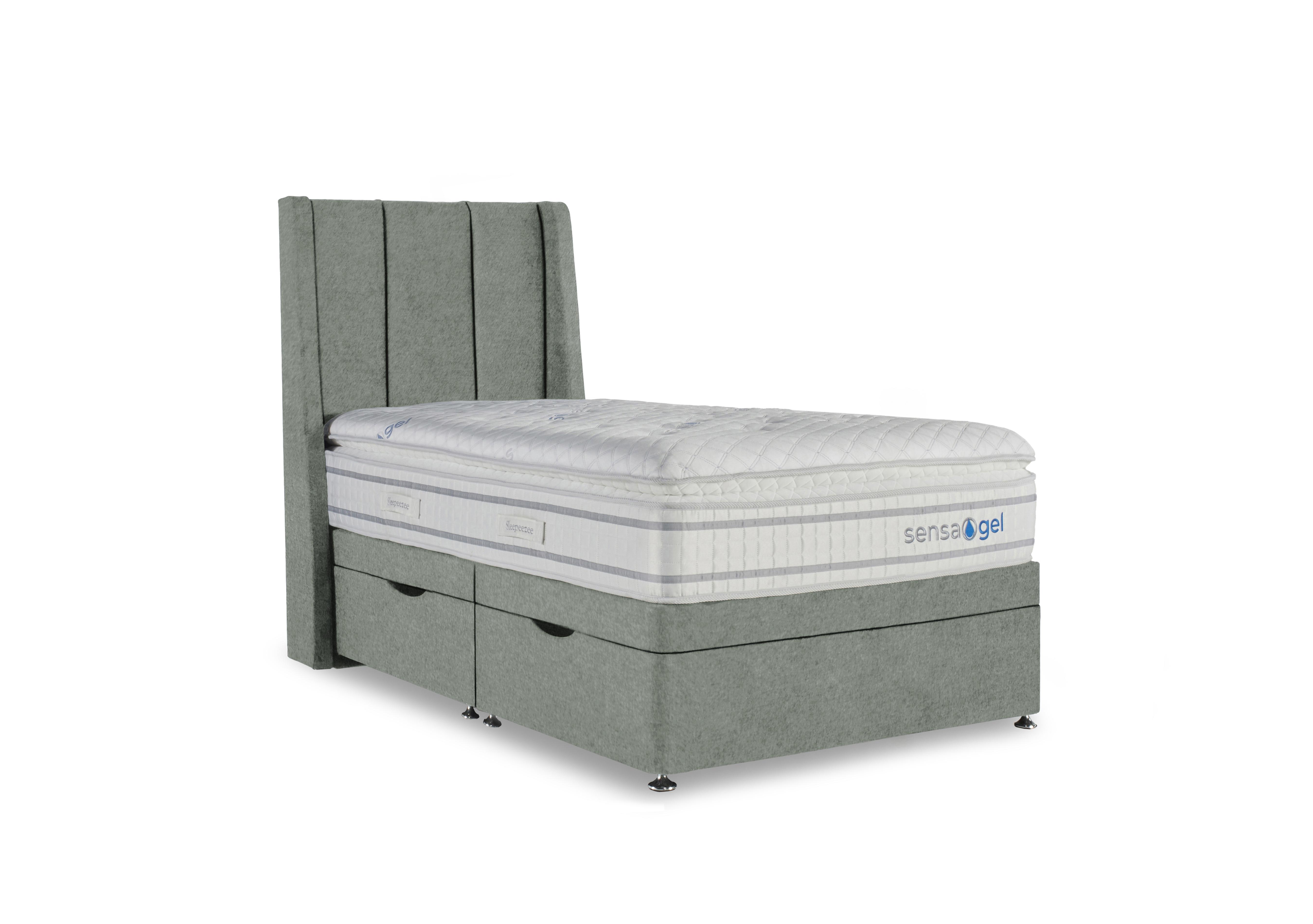 SensaGel 9000 Manual Side Ottoman Divan Set in Tweed Mint on Furniture Village