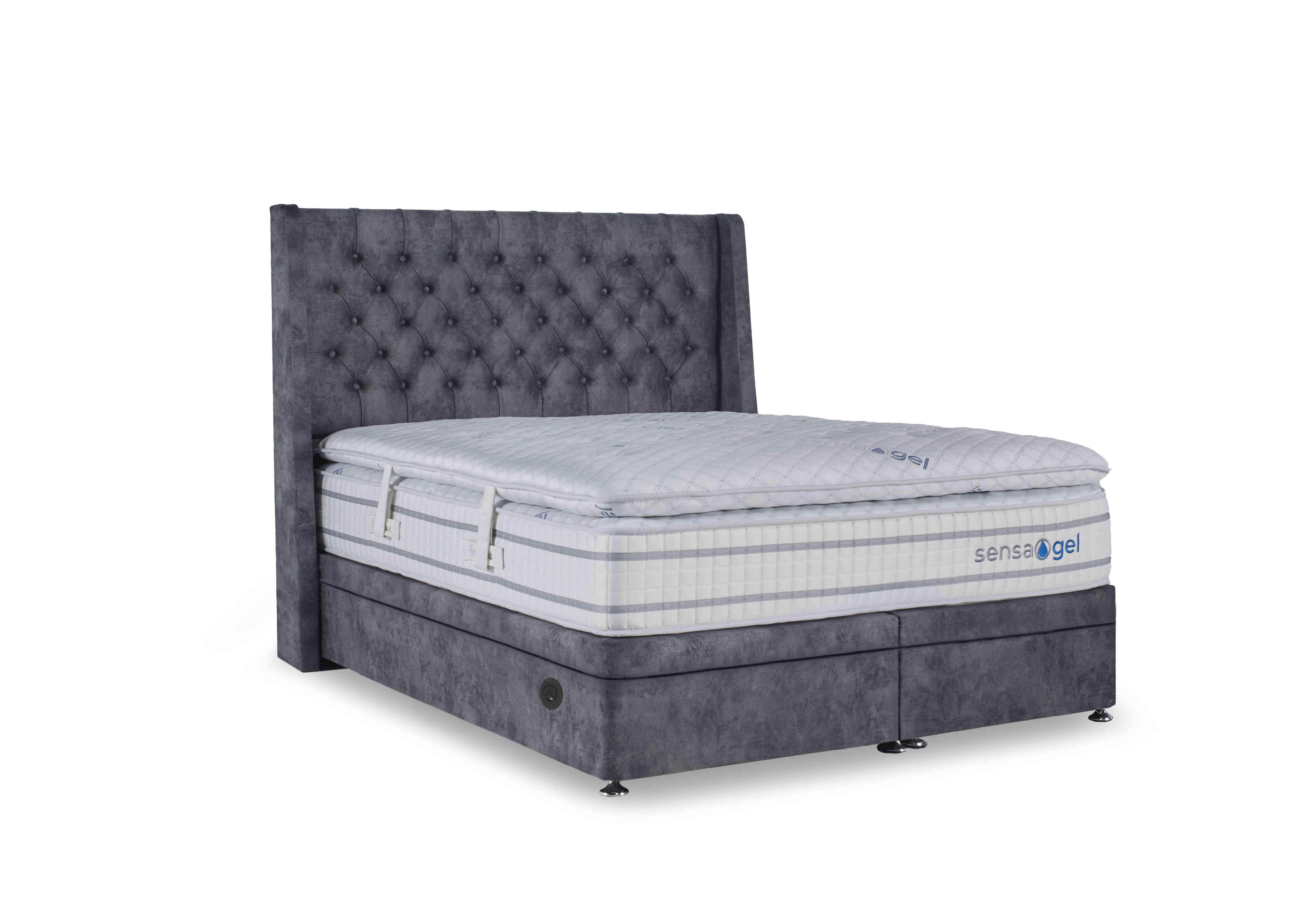 SensaGel 12000 Electric End Ottoman Divan Set in Daytona Grey on Furniture Village