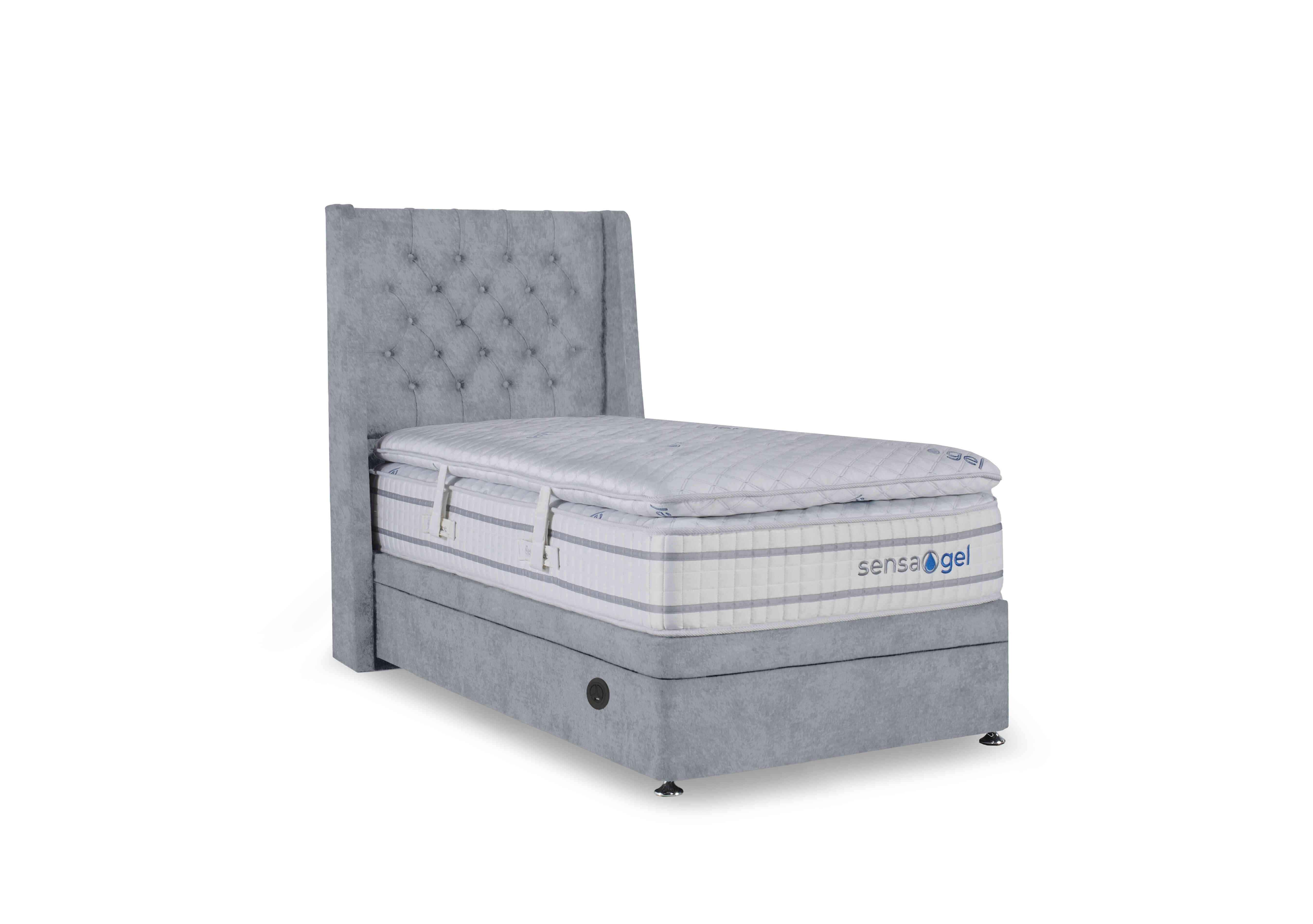 SensaGel 12000 Electric End Ottoman Divan Set in Joshua Blue on Furniture Village