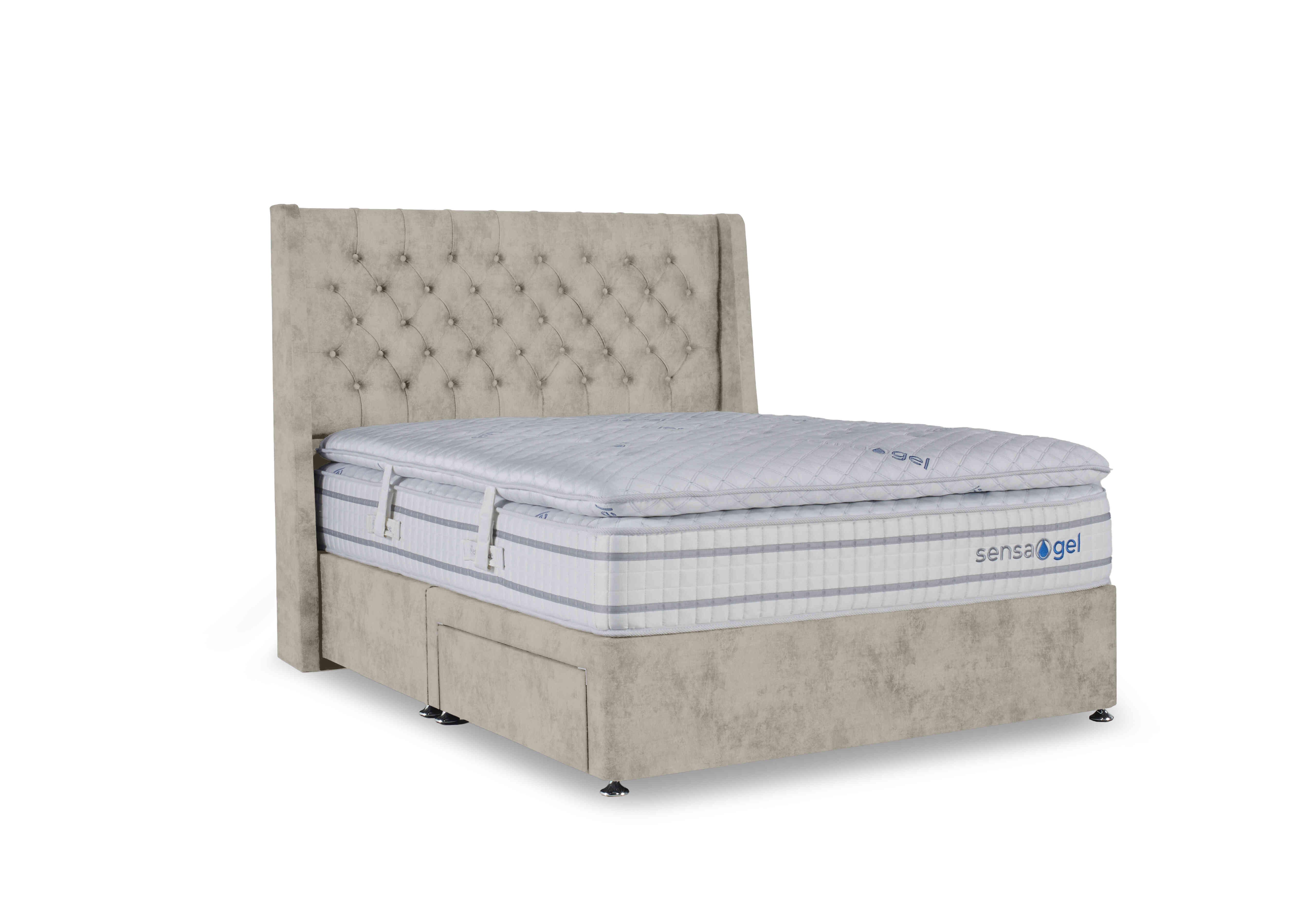 SensaGel 12000 Divan Set in Daytona Stone on Furniture Village